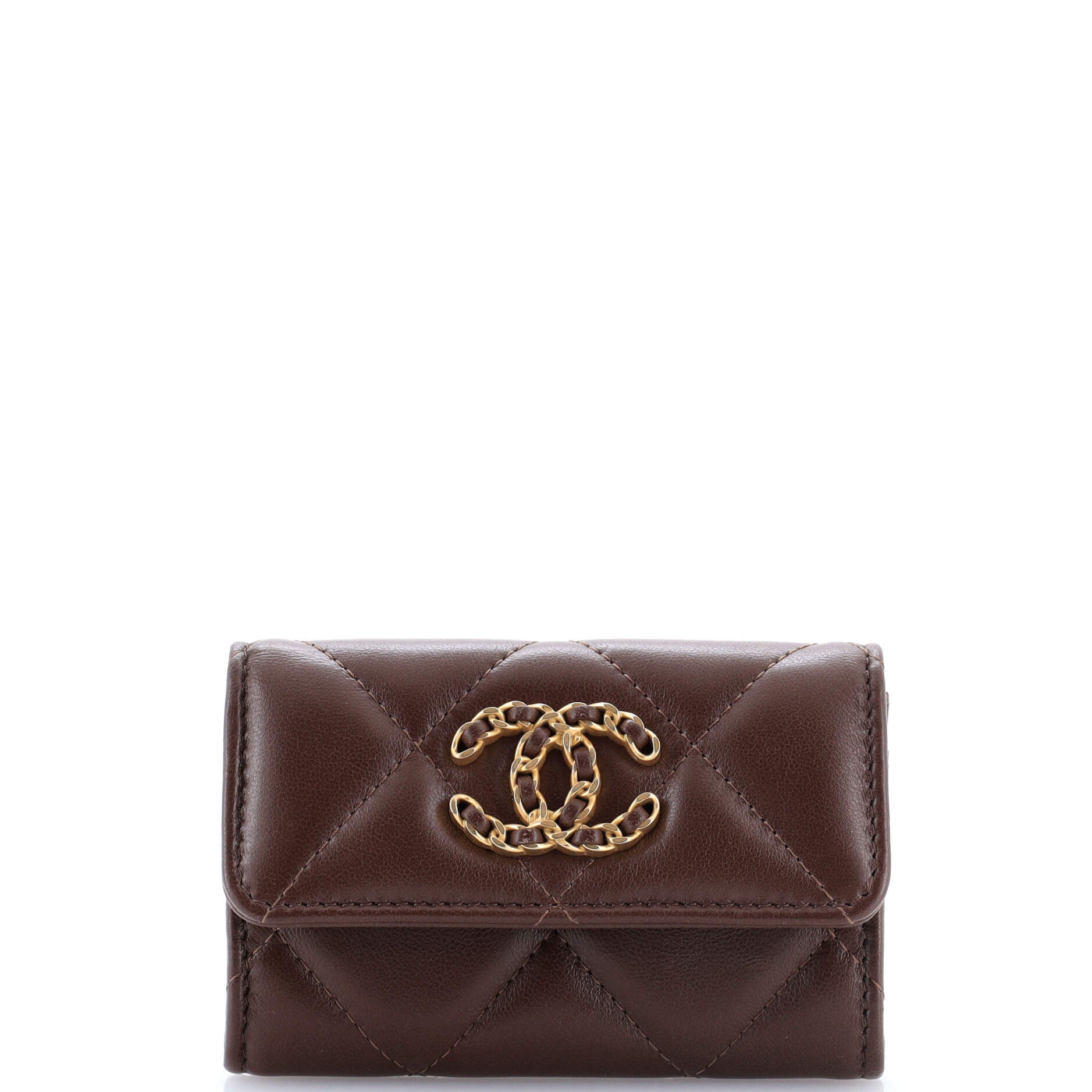 19 Flap Card Case Quilted Leather
