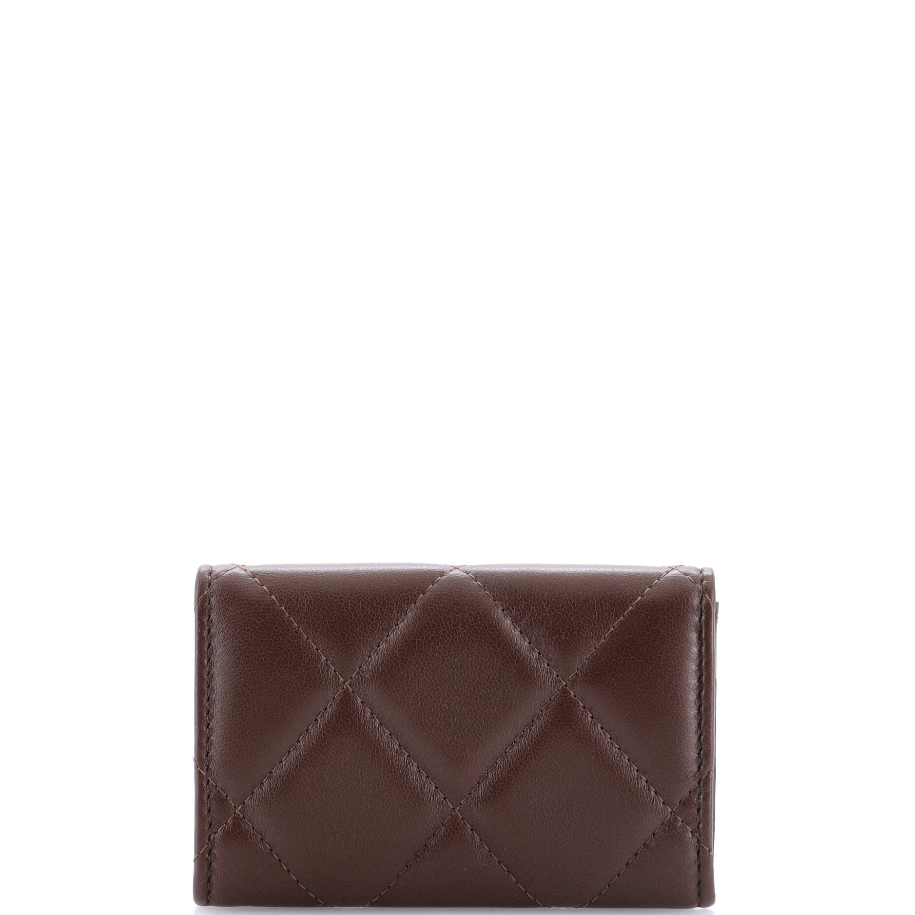 19 Flap Card Case Quilted Leather