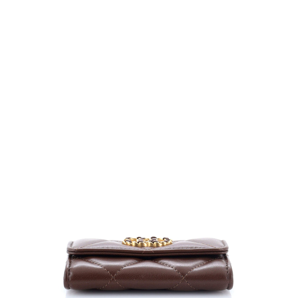 19 Flap Card Case Quilted Leather