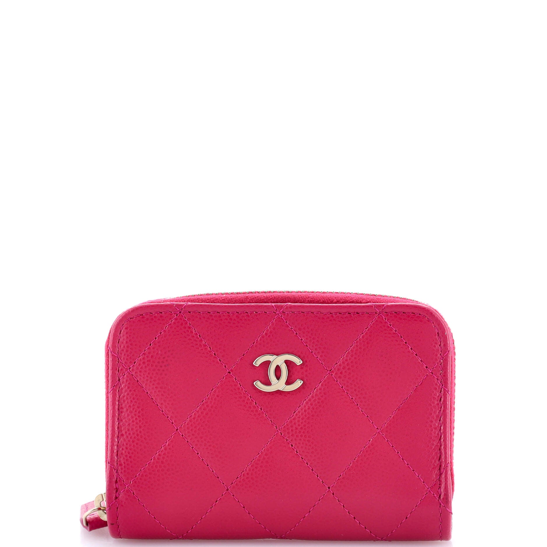 CC Zip Coin Purse Quilted Caviar Small