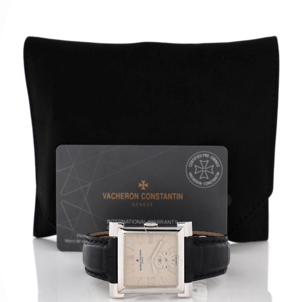 Historiques Carree Manual Watch White Gold and Alligator 32