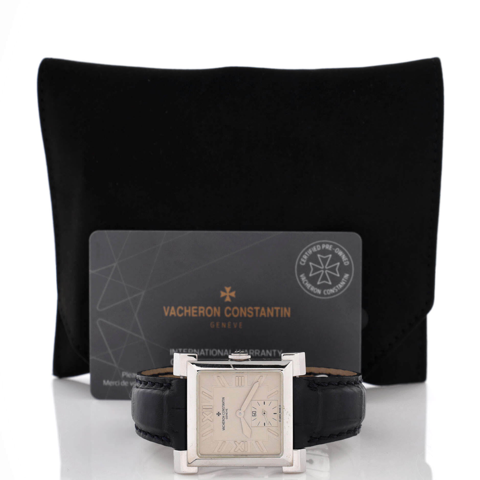 Historiques Carree Manual Watch White Gold and Alligator 32