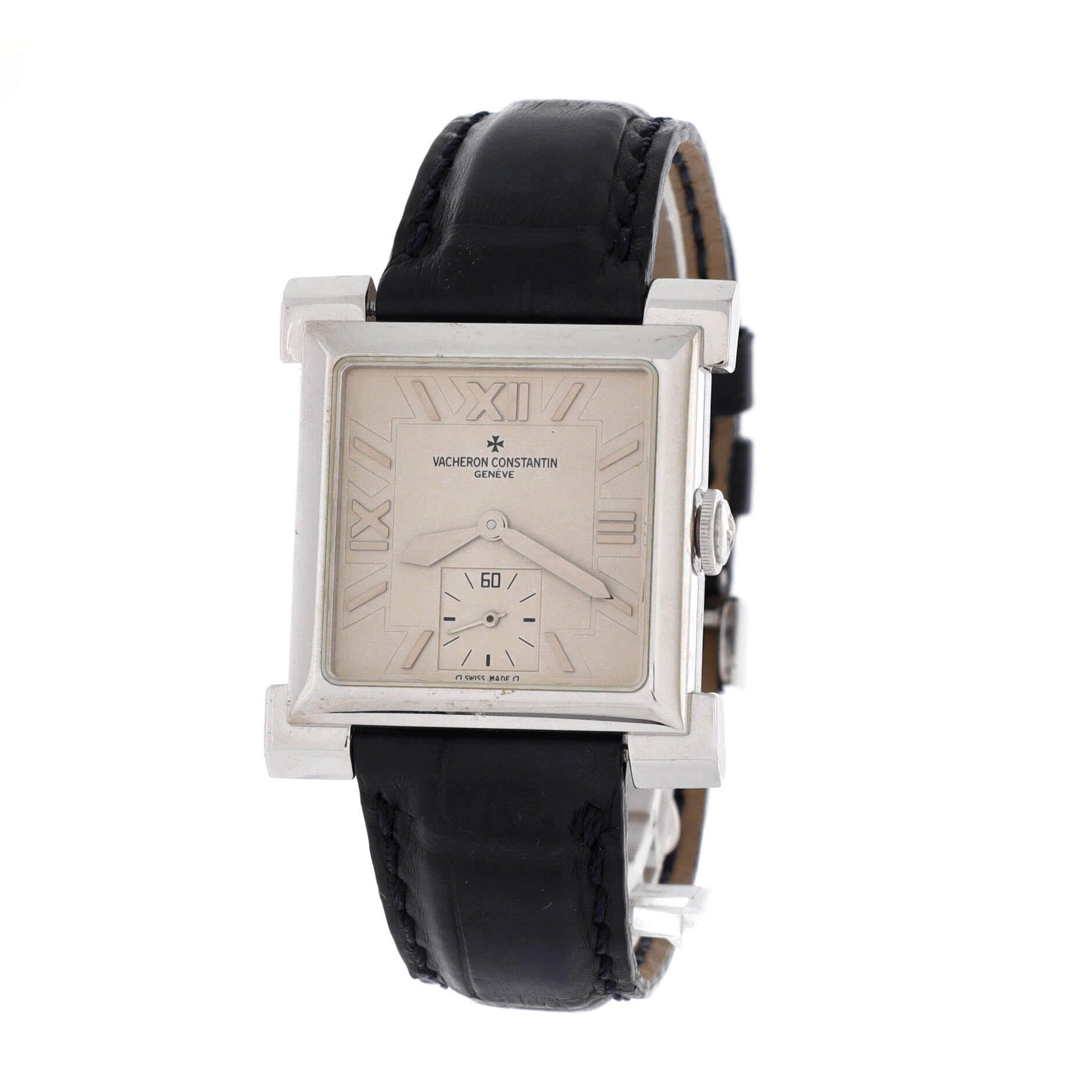 Historiques Carree Manual Watch White Gold and Alligator 32