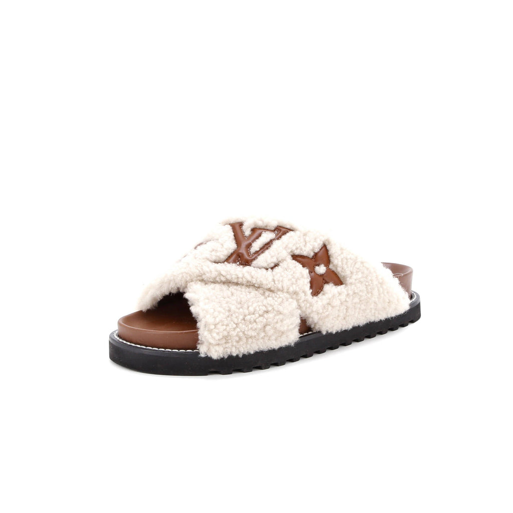 Women's Paseo Comfort Slide Sandals Shearling with Leather
