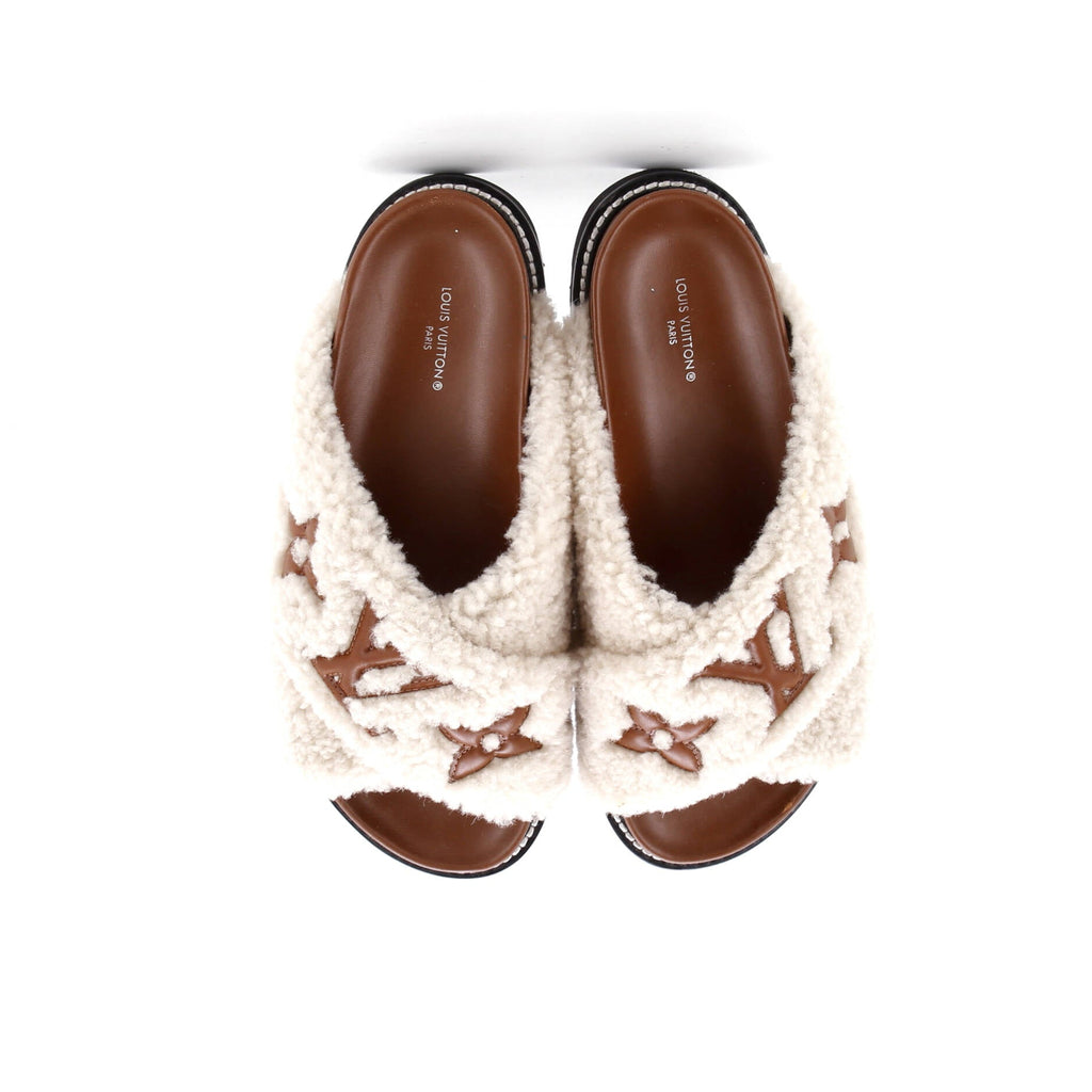 Women's Paseo Comfort Slide Sandals Shearling with Leather
