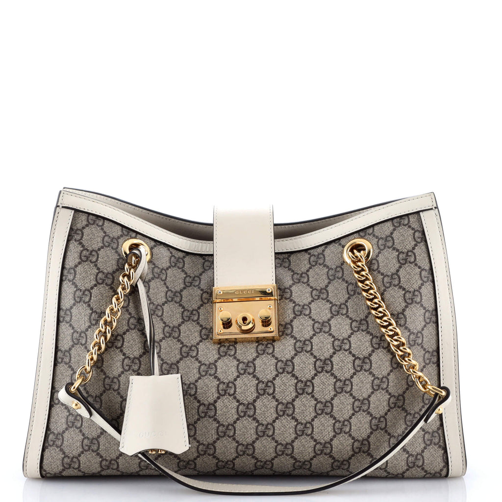 Padlock Chain Tote GG Coated Canvas with Leather Medium