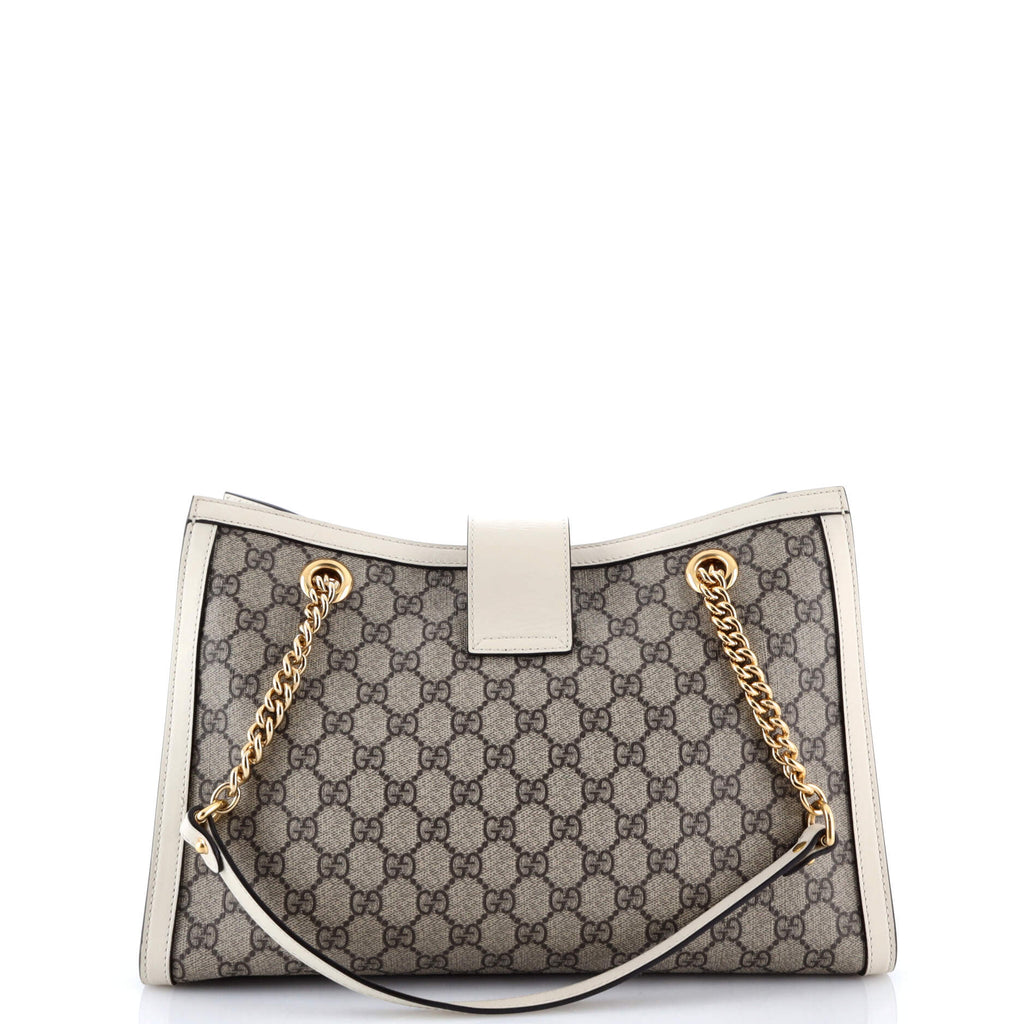 Padlock Chain Tote GG Coated Canvas with Leather Medium