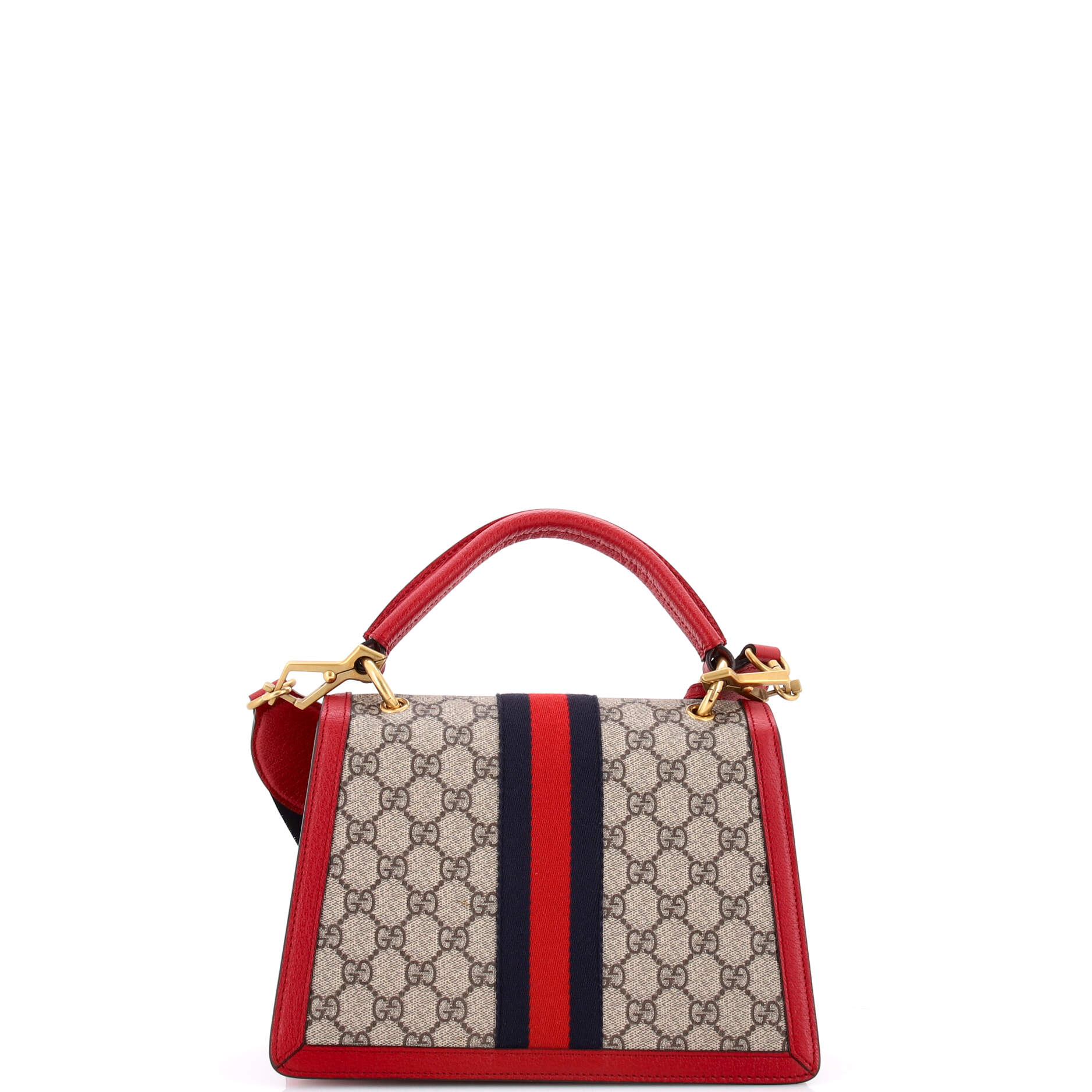 Queen Margaret Top Handle Bag GG Coated Canvas with Leather Small