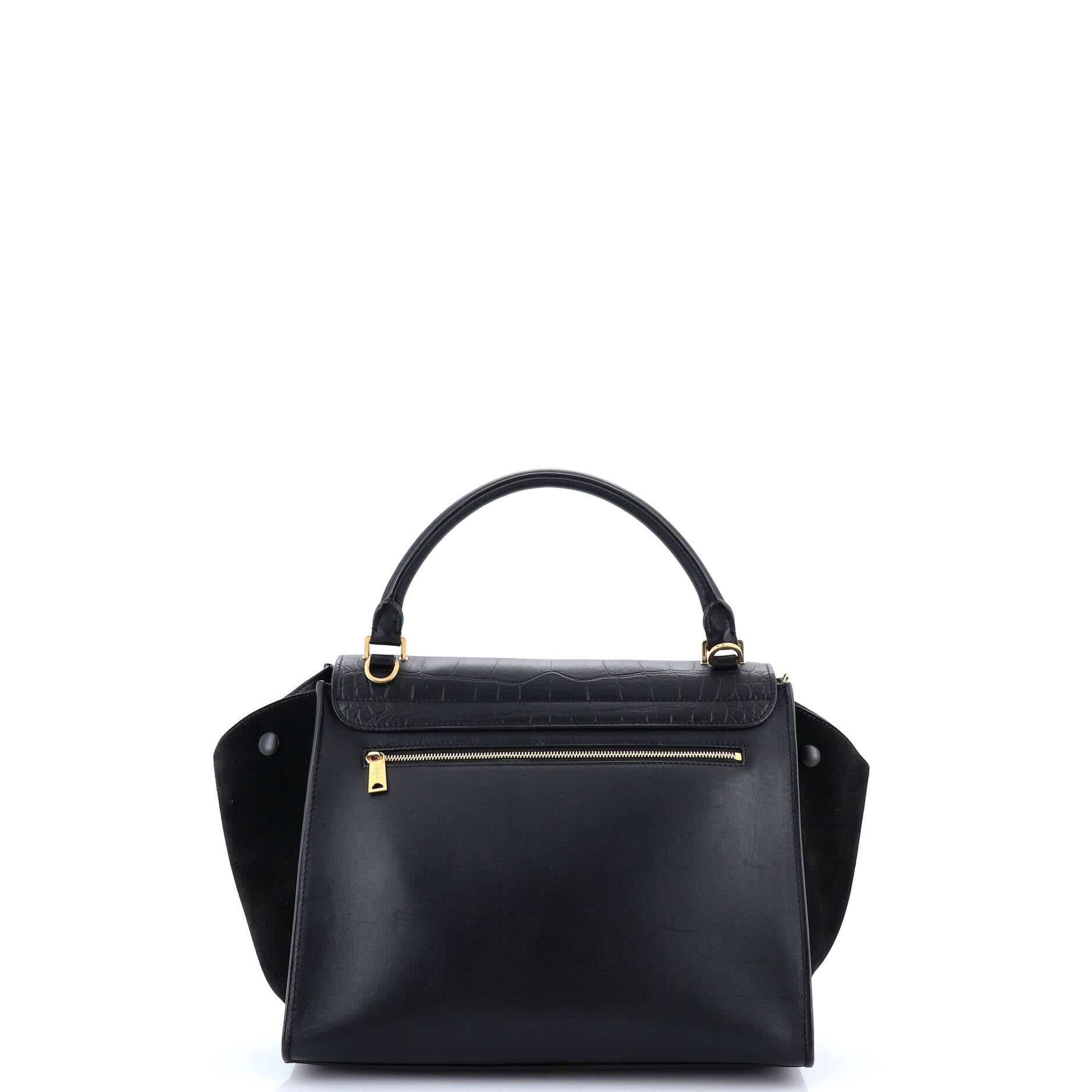 Trapeze Bag Crocodile Embossed Leather Medium