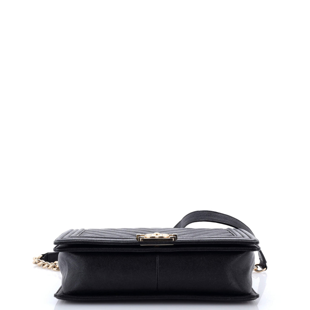 Boy Flap Bag Chevron Caviar New Medium