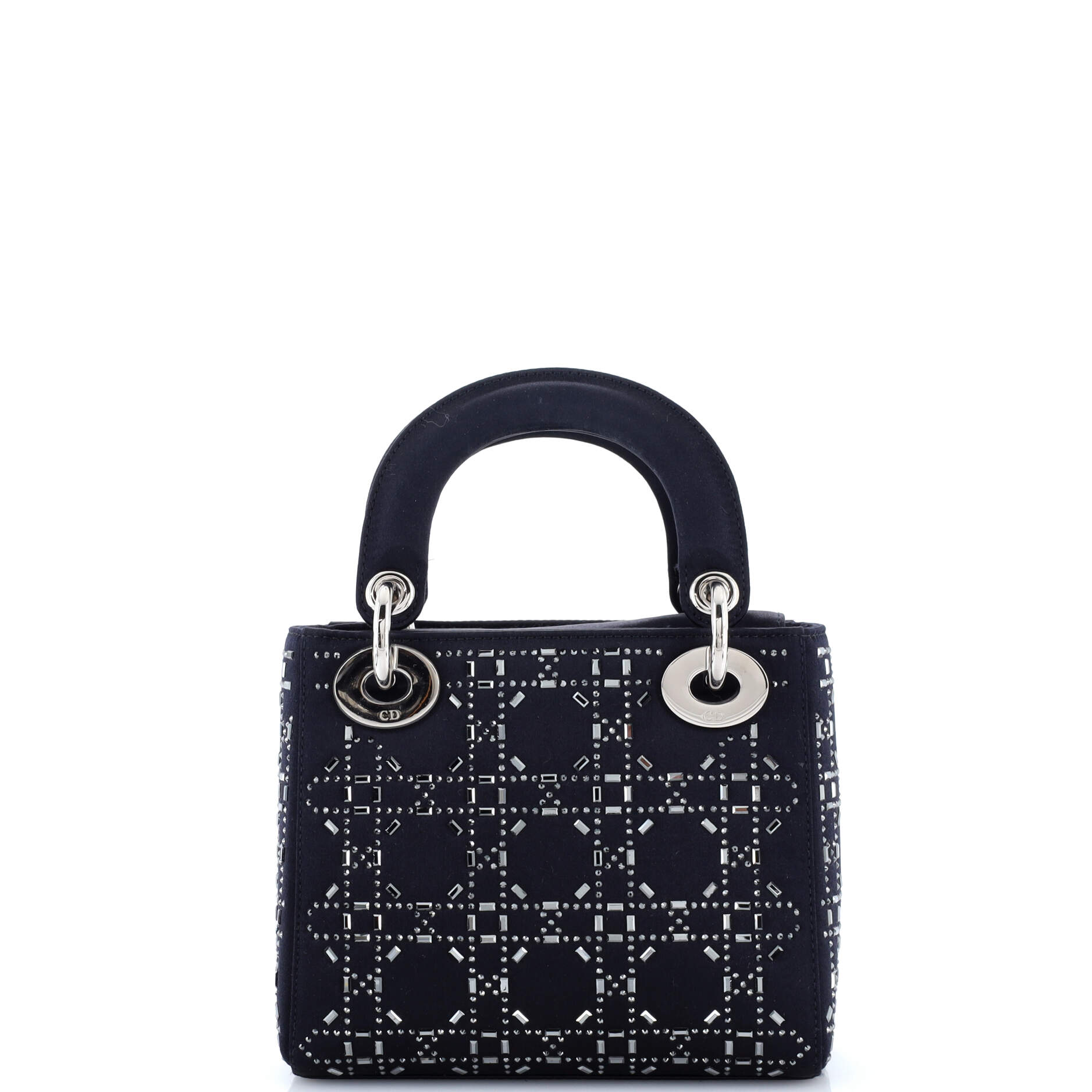 Lady Dior Bag Crystal Embellished Cannage Quilt Satin Mini