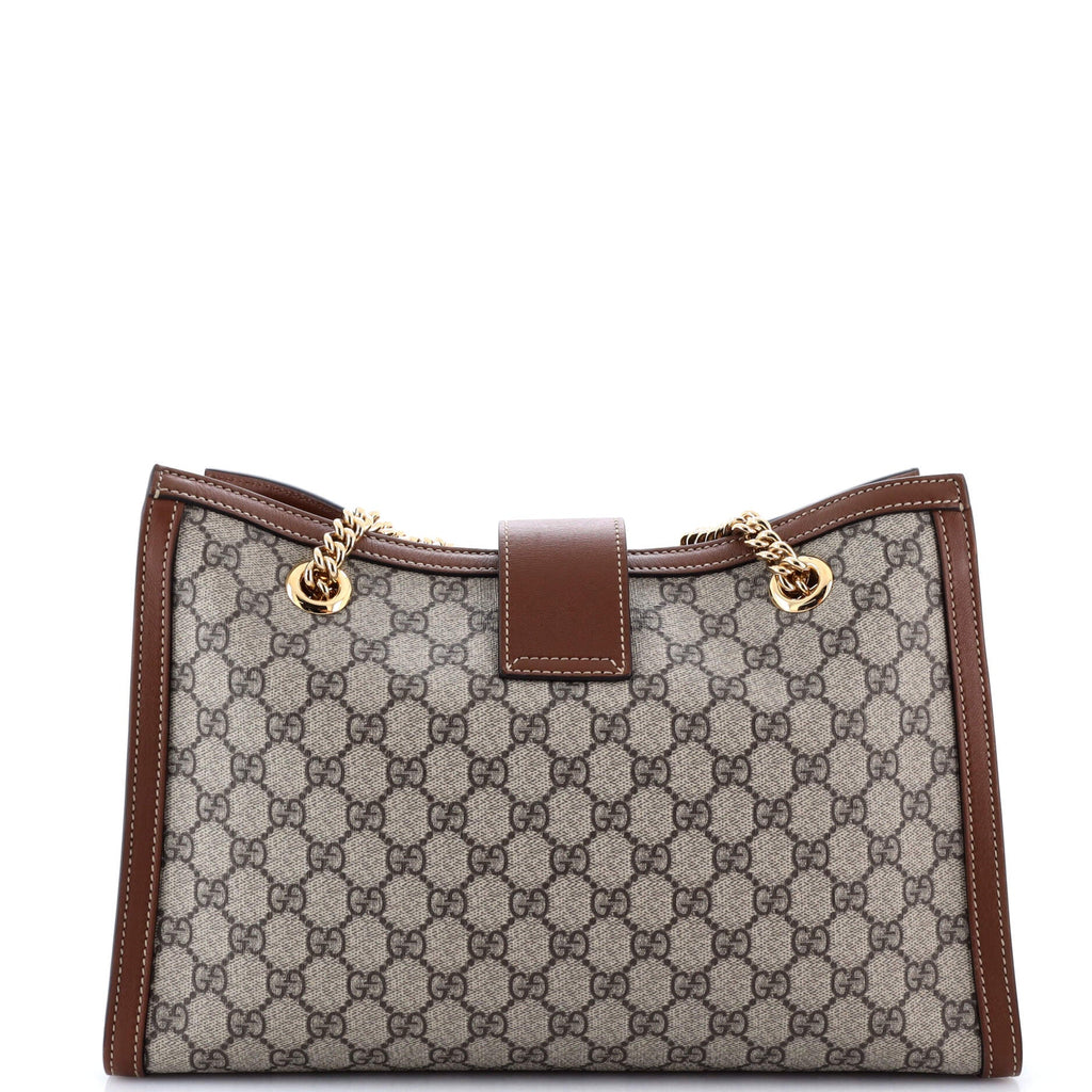 Padlock Chain Tote GG Coated Canvas with Leather Medium