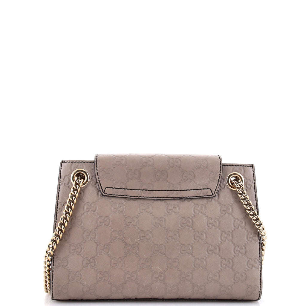 Emily Chain Flap Shoulder Bag Guccissima Leather Small
