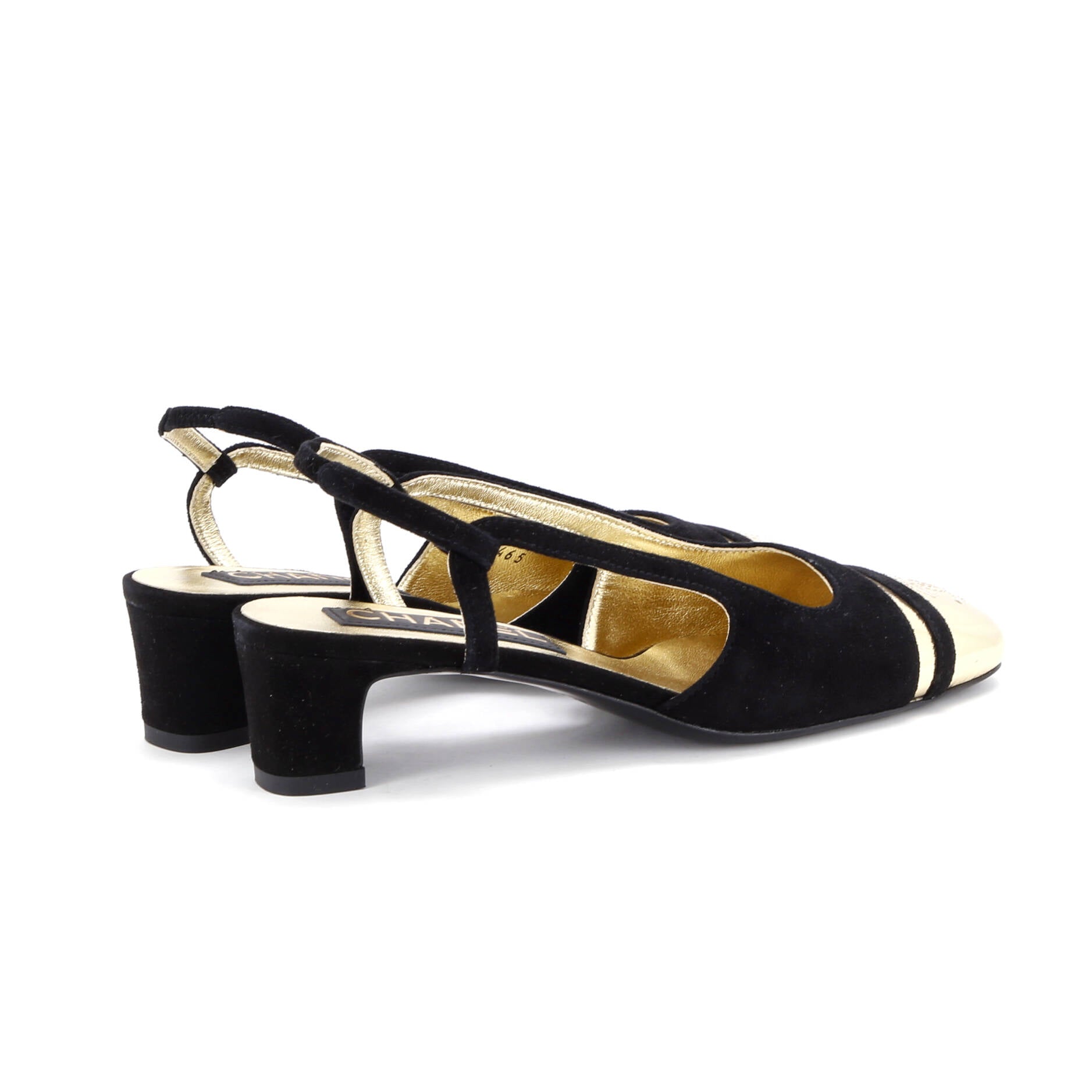 Women's Metallic CC Cap Toe Slingback Pumps Suede