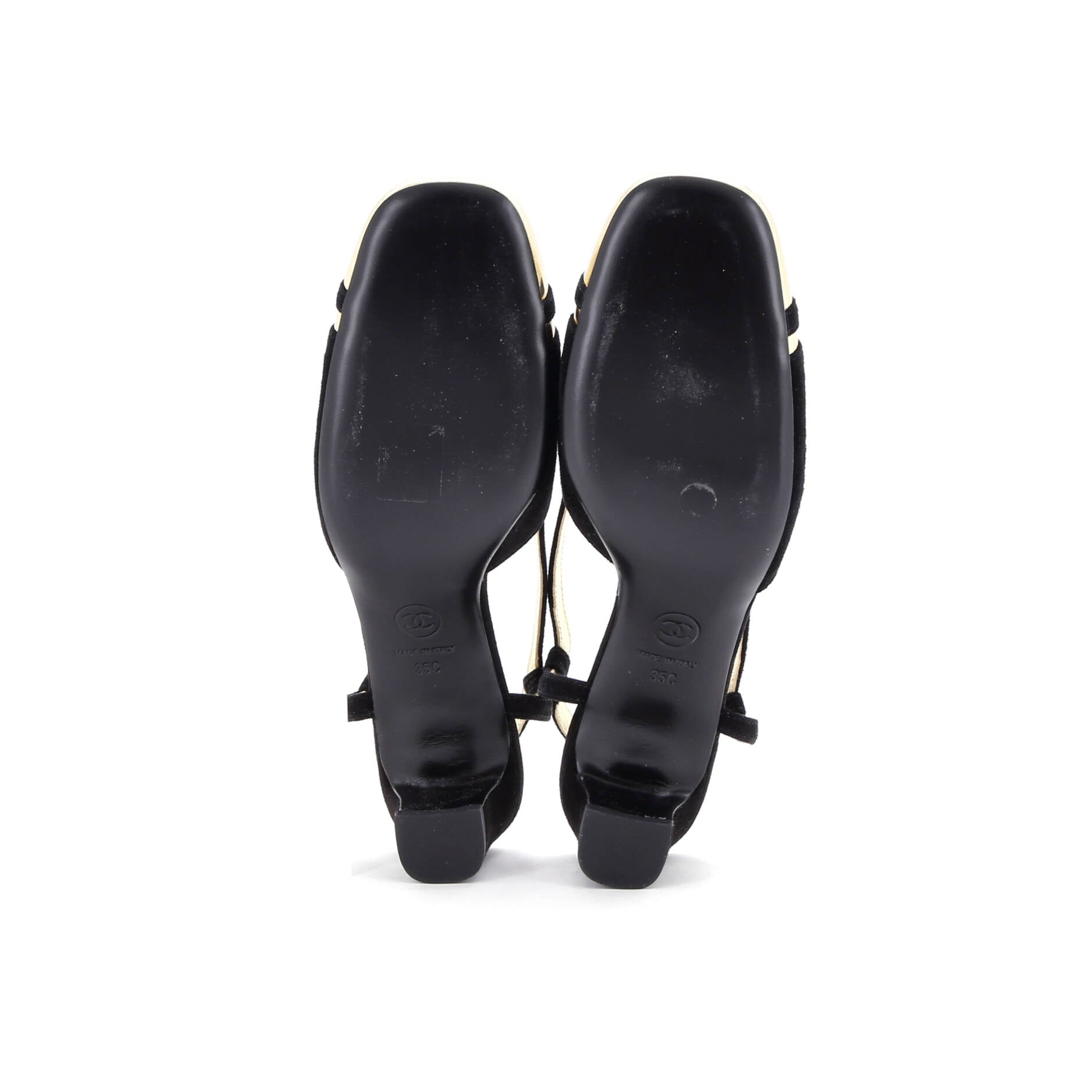 Women's Metallic CC Cap Toe Slingback Pumps Suede