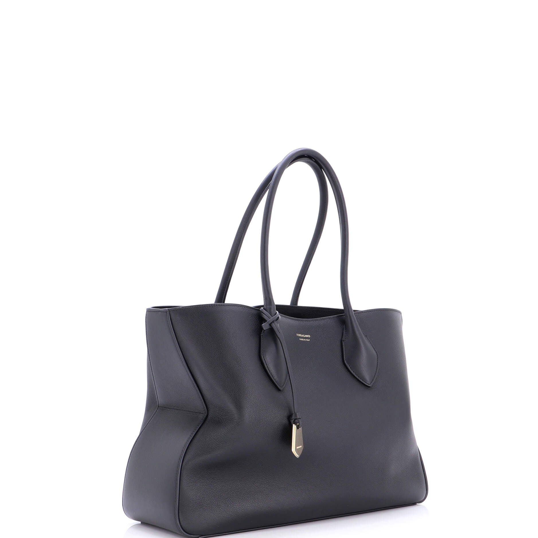 Fold Side Star Tote Leather Large