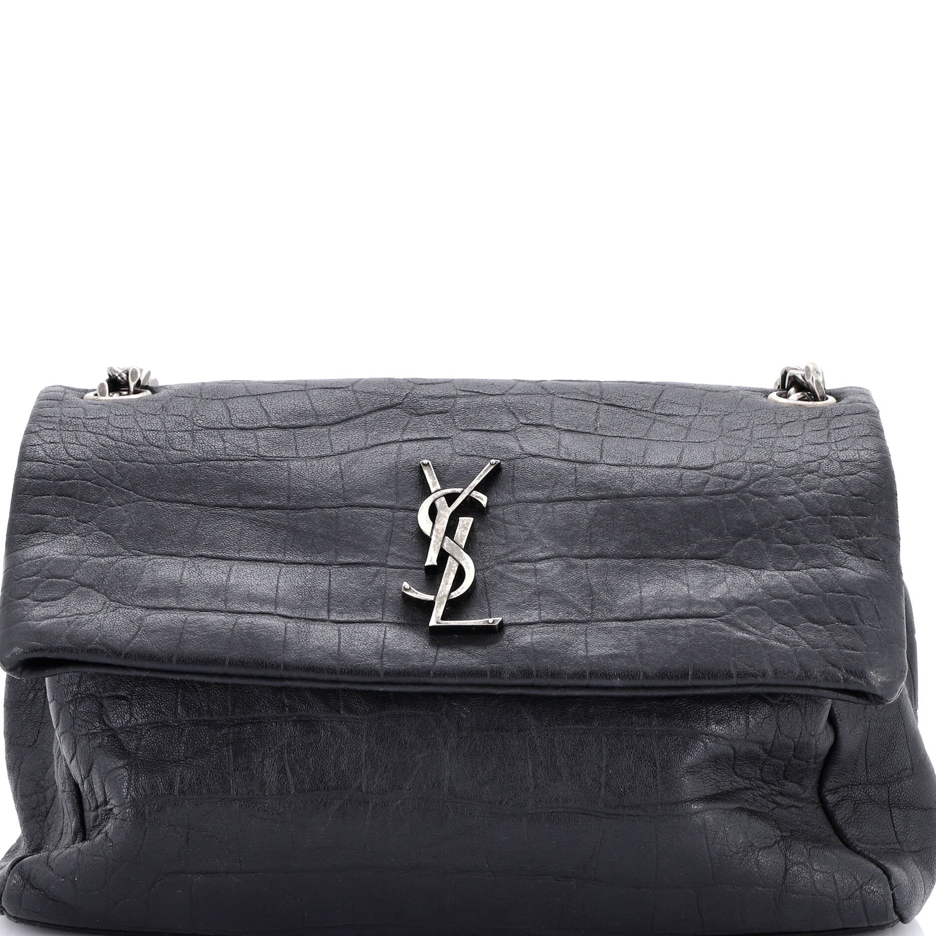 West Hollywood Shoulder Bag Crocodile Embossed Leather Medium