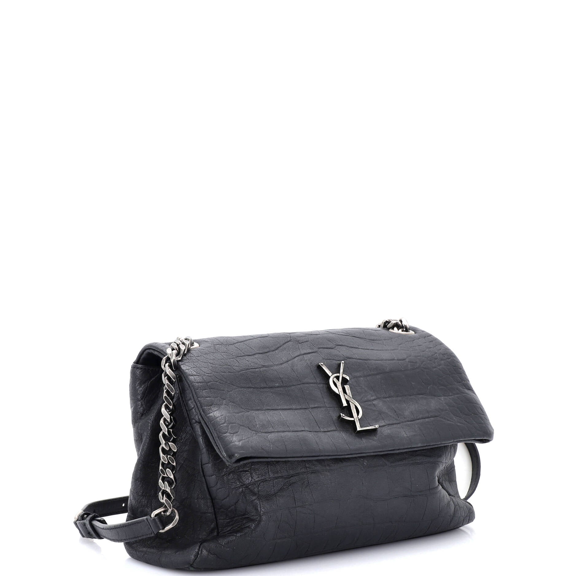 West Hollywood Shoulder Bag Crocodile Embossed Leather Medium