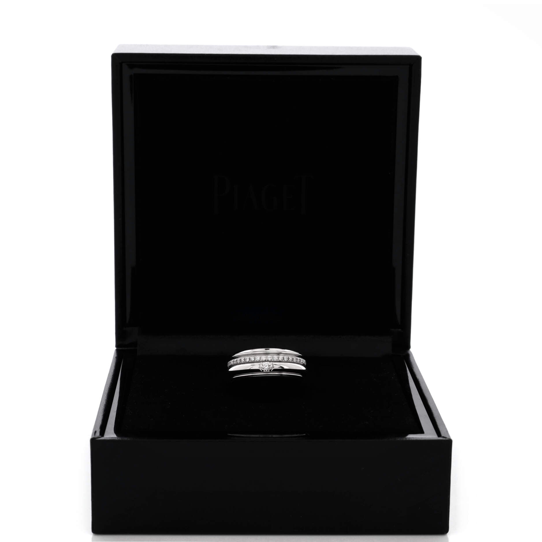 Possession Band Ring 18K White Gold with Diamonds