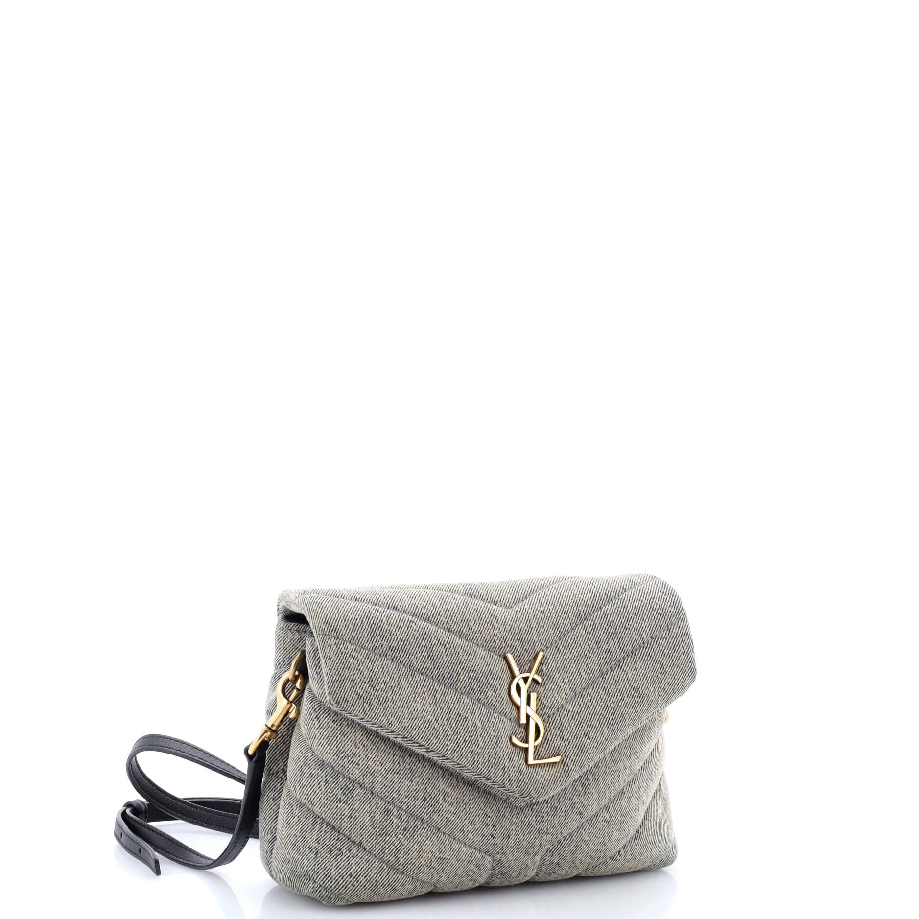 Loulou Shoulder Bag Matelasse Chevron Denim Toy