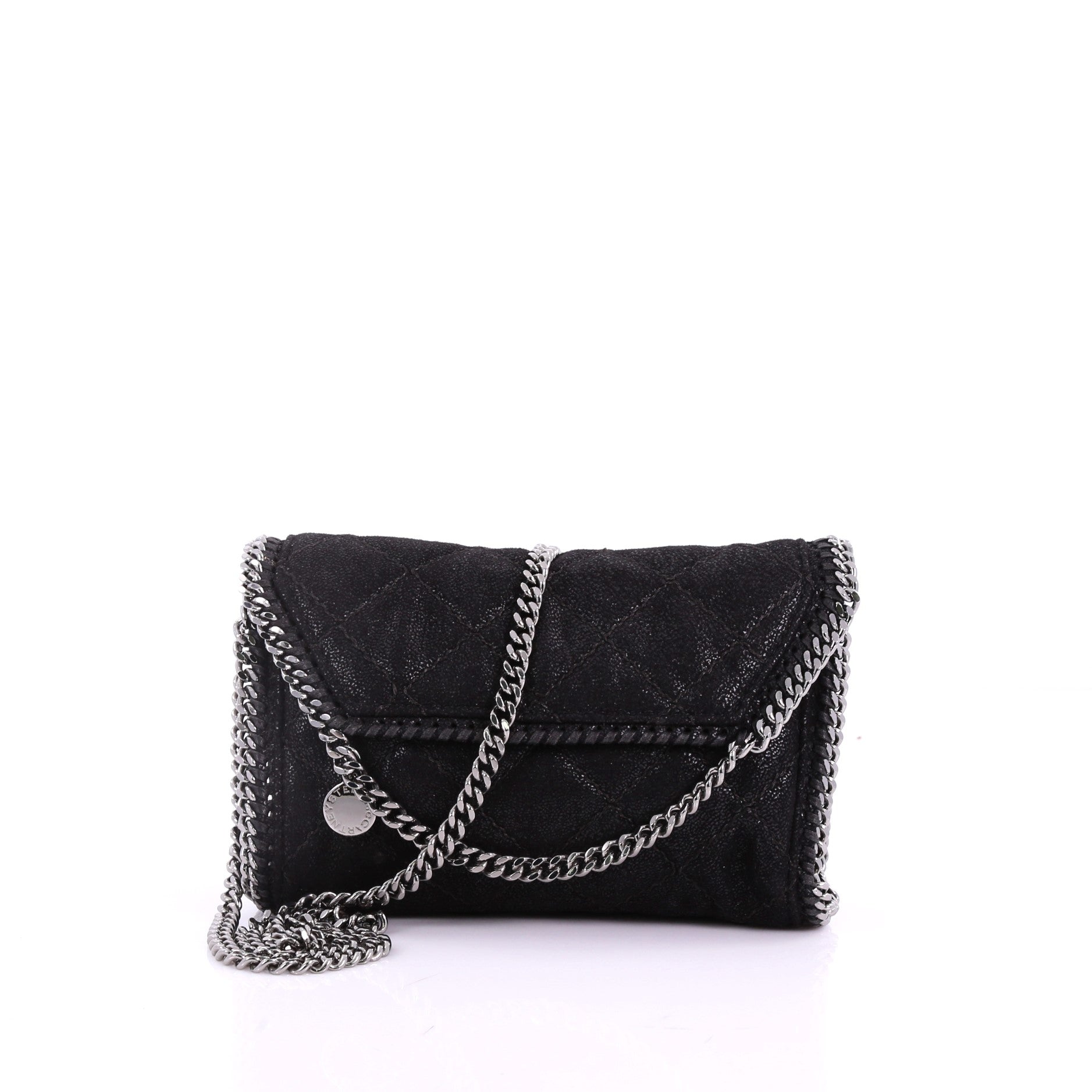 Falabella Fold Over Flap Crossbody Bag Quilted Shaggy Deer Mini