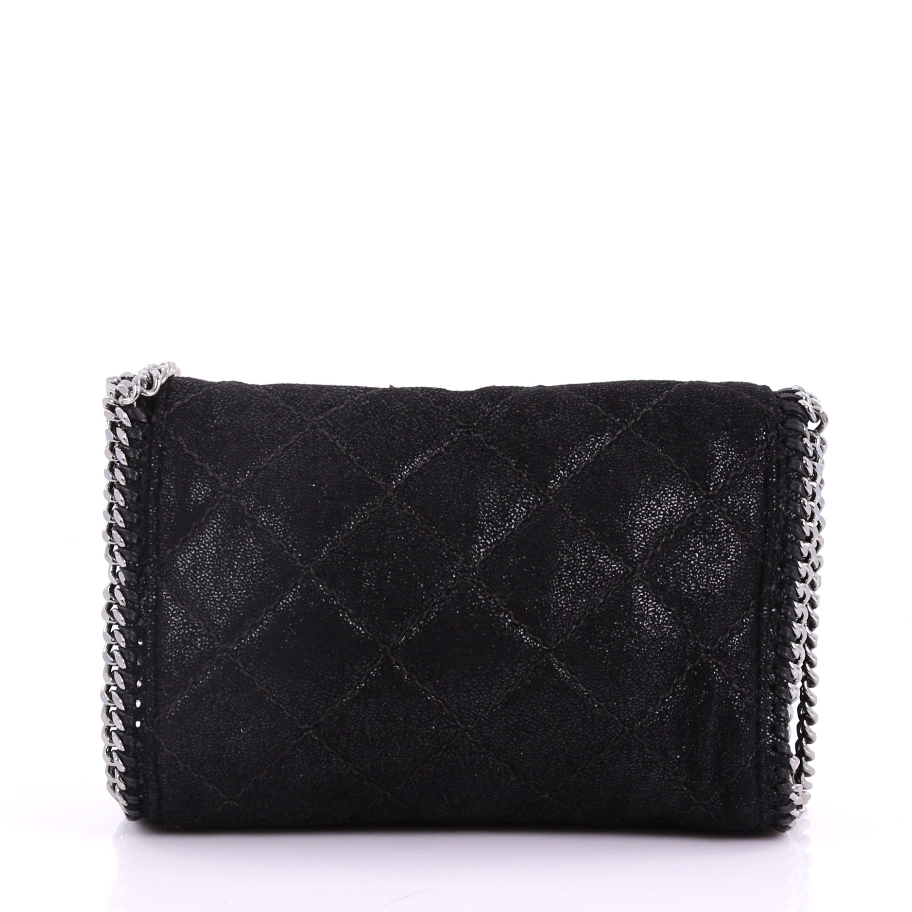 Falabella Fold Over Flap Crossbody Bag Quilted Shaggy Deer Mini