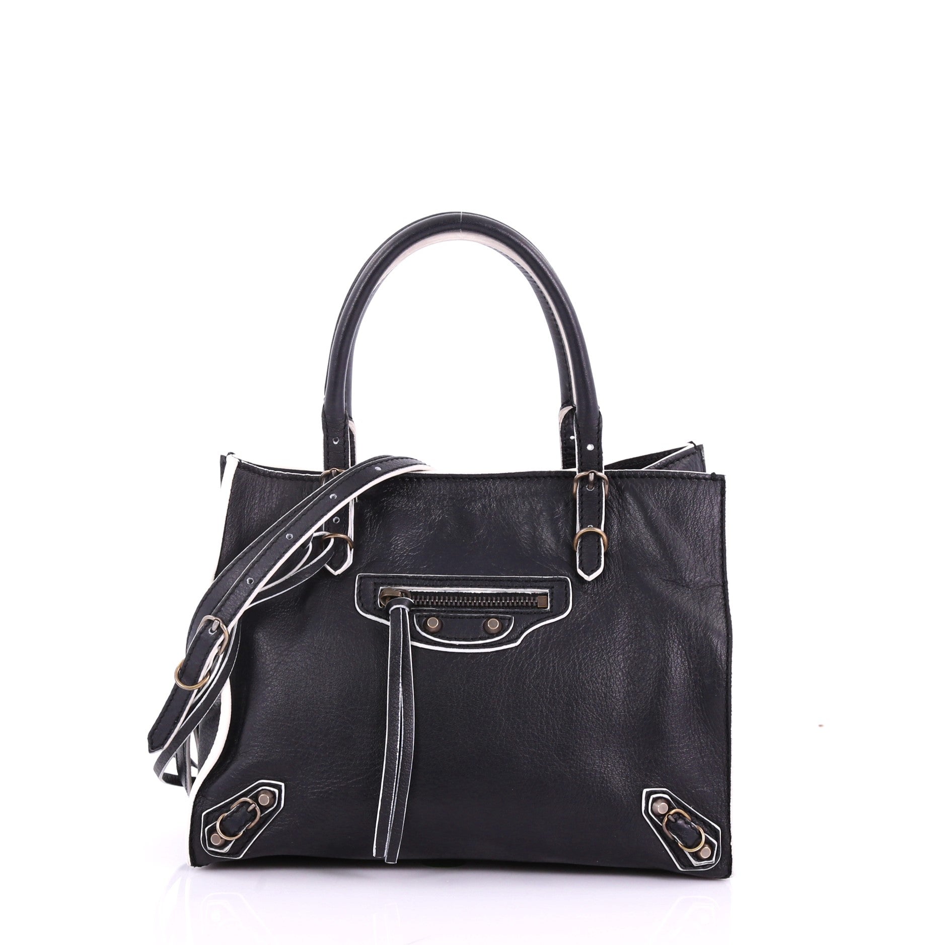 Papier A4 Classic Studs Handbag Leather Mini