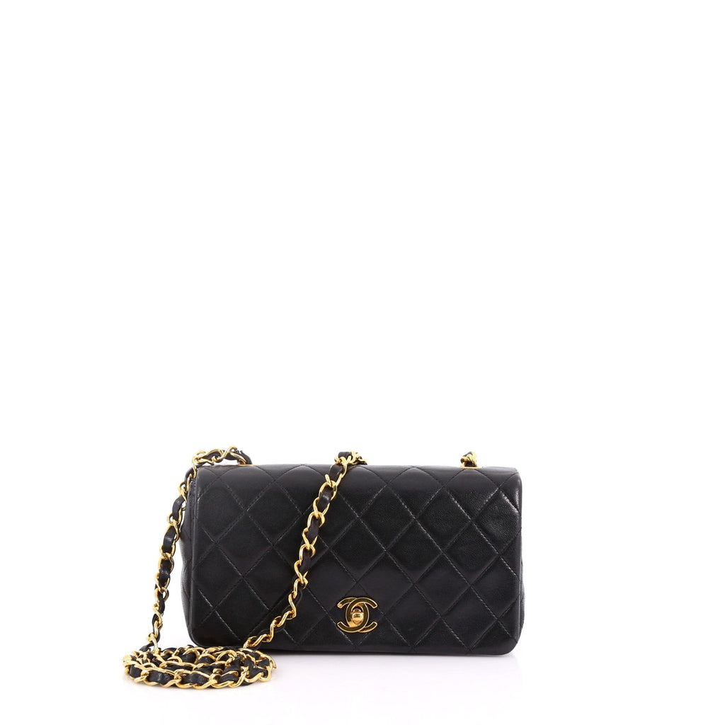 Vintage 3 Way Full Flap Bag Quilted Lambskin Mini