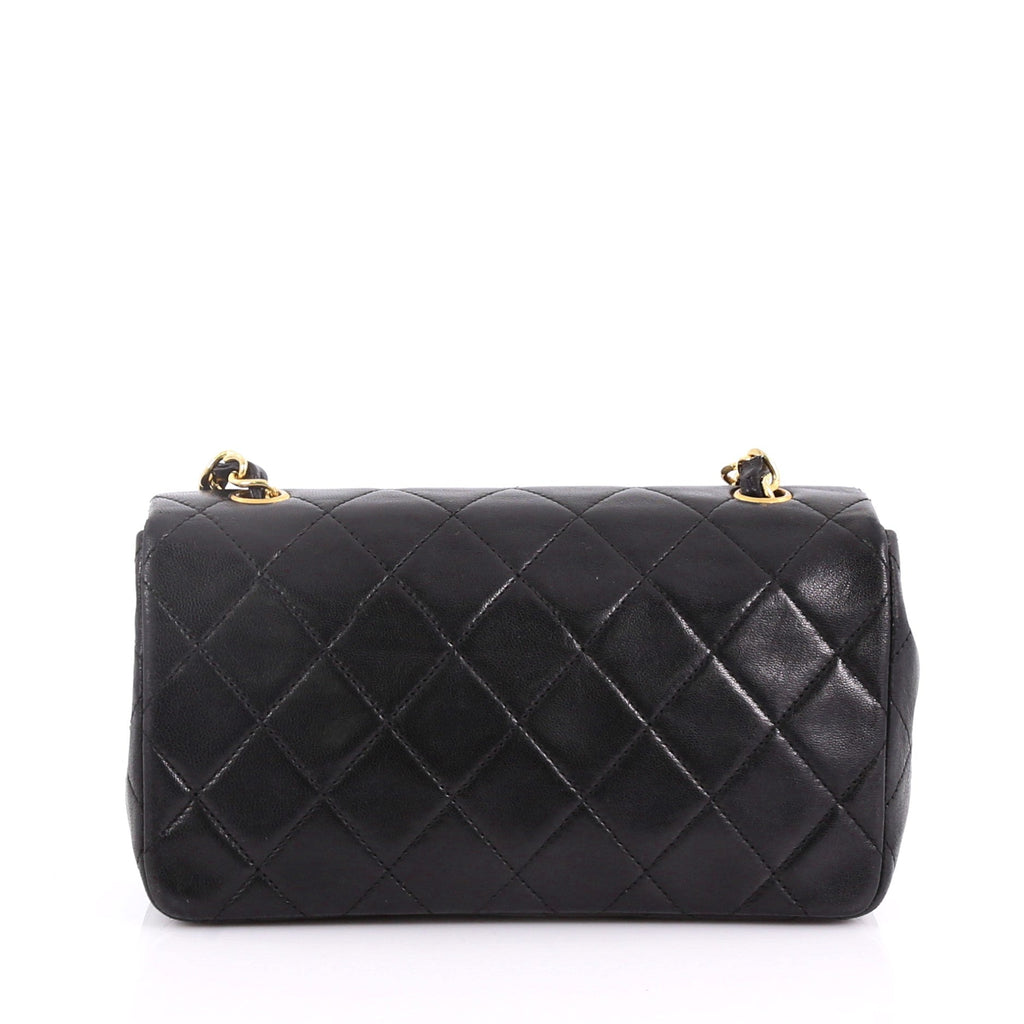 Vintage 3 Way Full Flap Bag Quilted Lambskin Mini