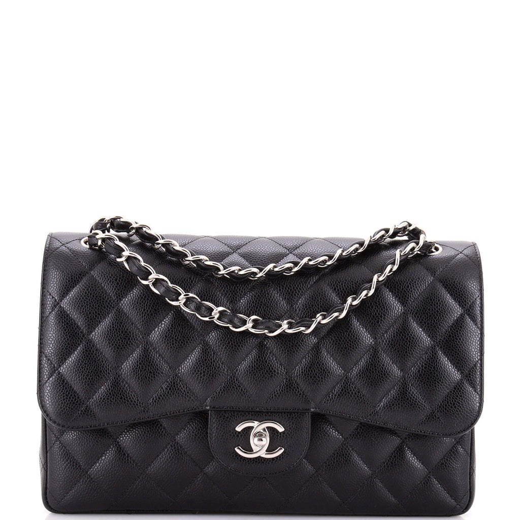 Classic Double Flap Bag Quilted Caviar Jumbo