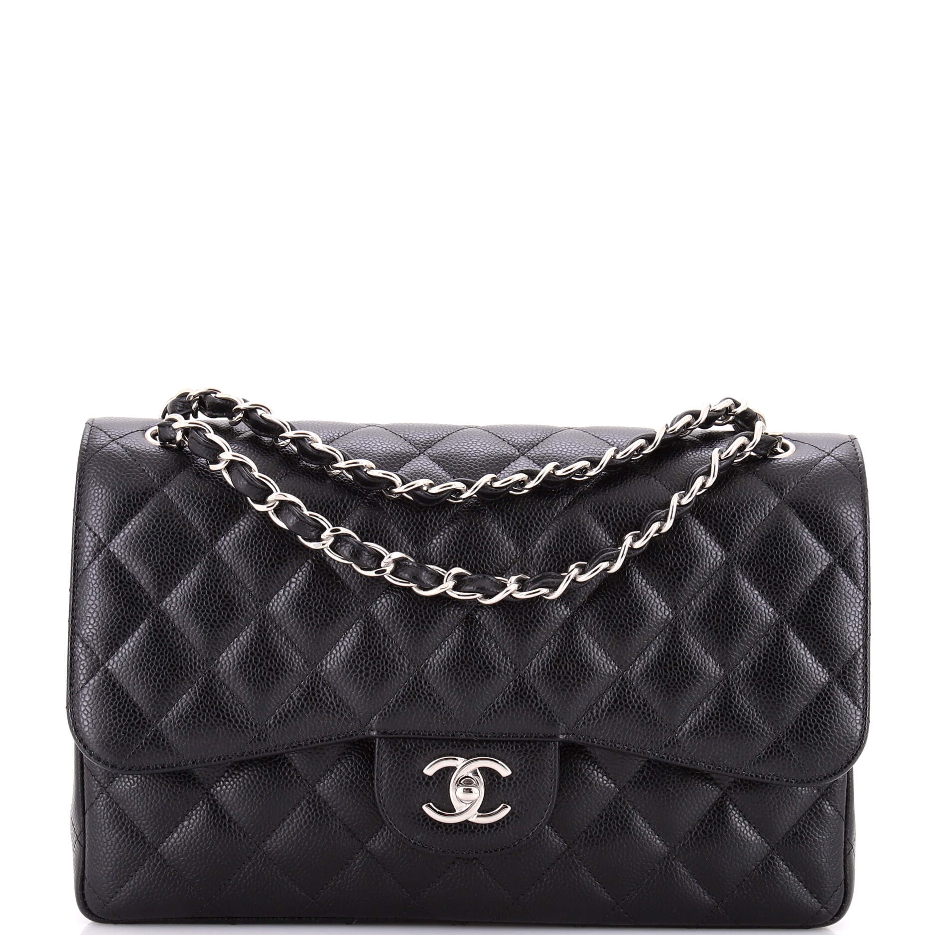 Classic Double Flap Bag Quilted Caviar Jumbo