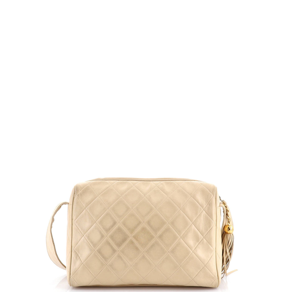 Vintage Diamond CC Camera Bag Quilted Lambskin Large