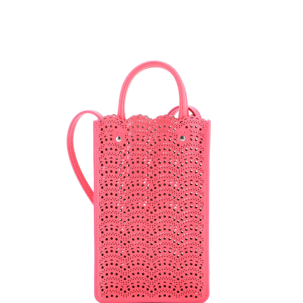 Garance Phone Holder Crossbody Bag Laser Cut Leather Small