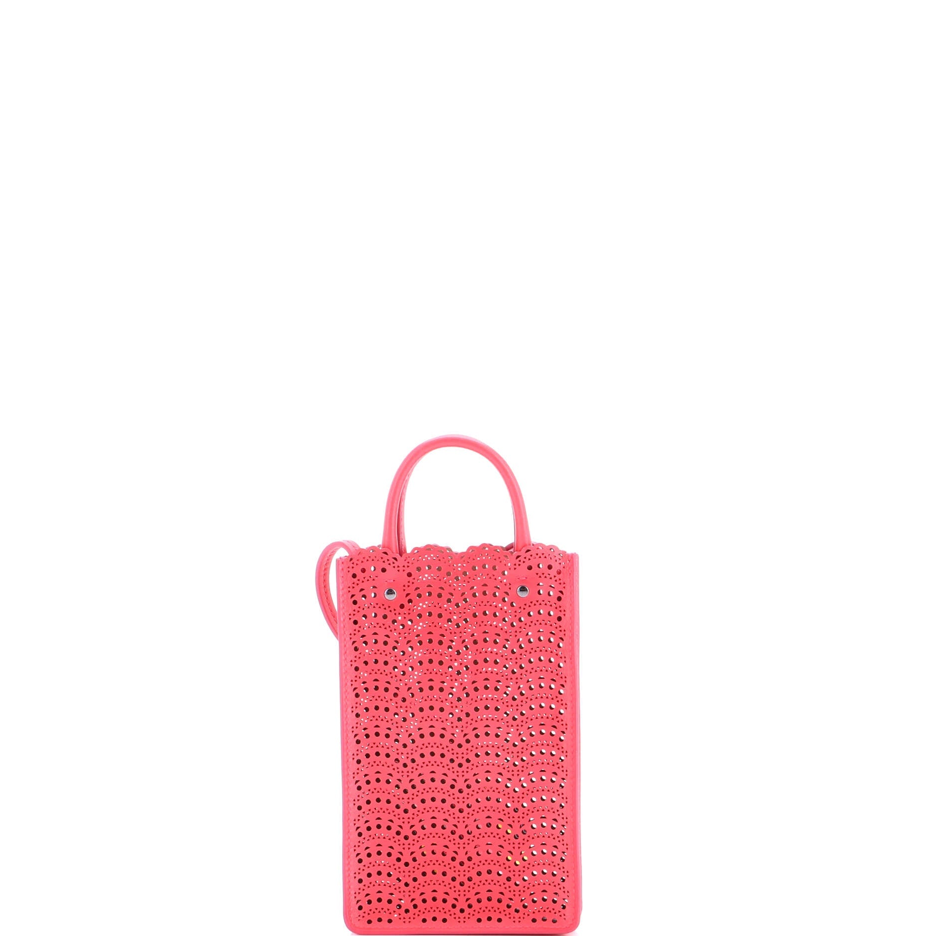 Garance Phone Holder Crossbody Bag Laser Cut Leather Small