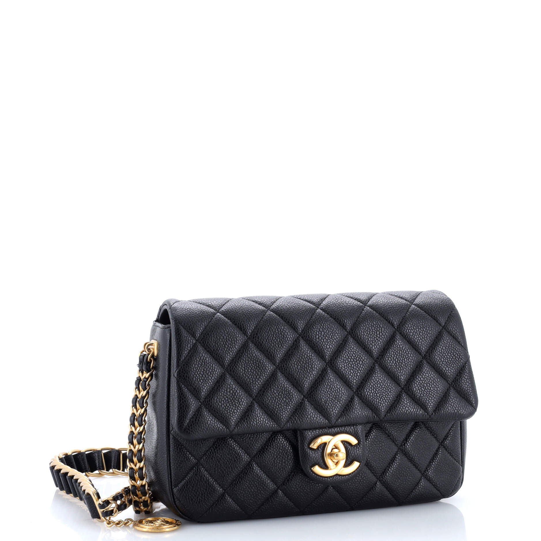 Chain Soul Flap Bag Quilted Caviar Medium