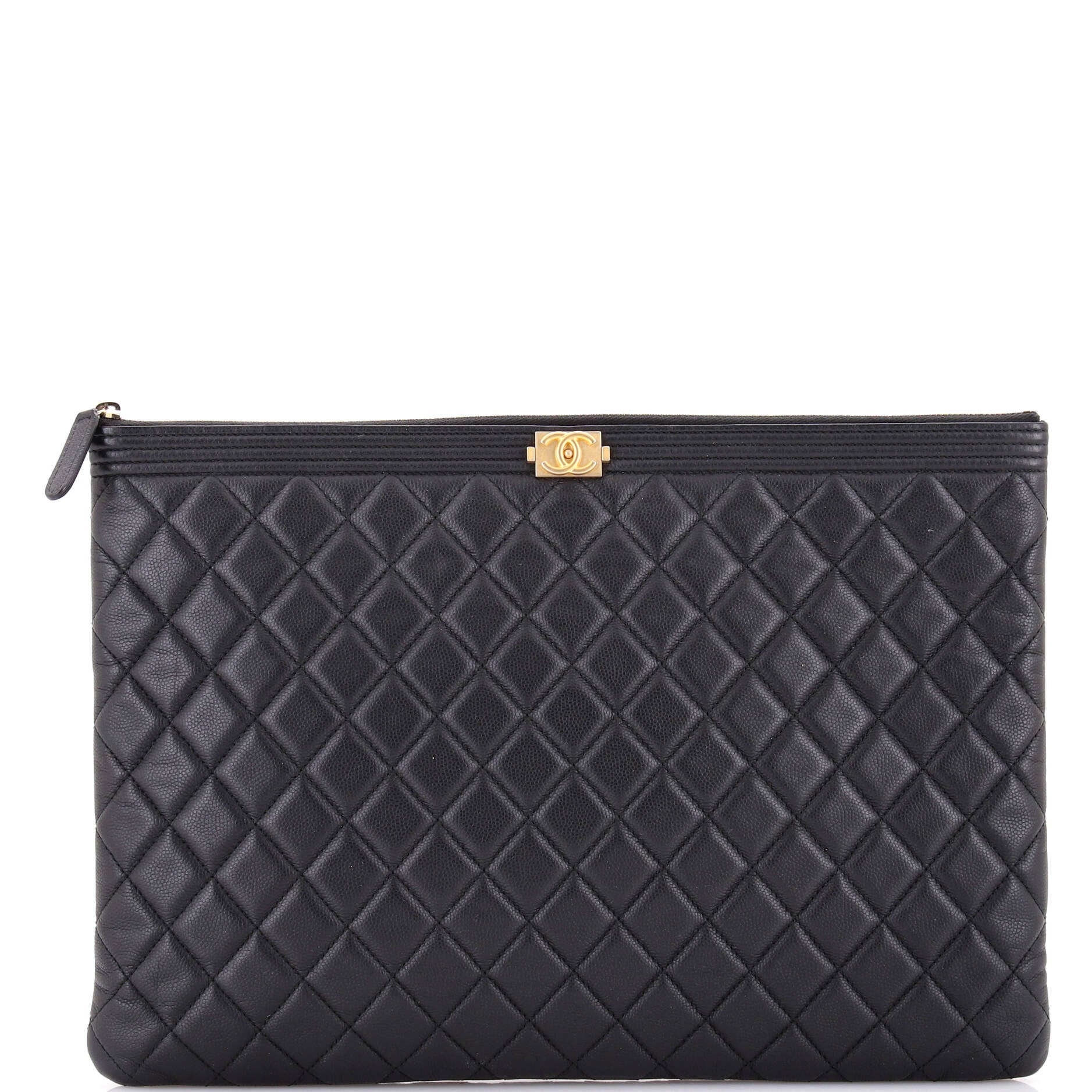 Boy O Case Clutch Quilted Caviar Large