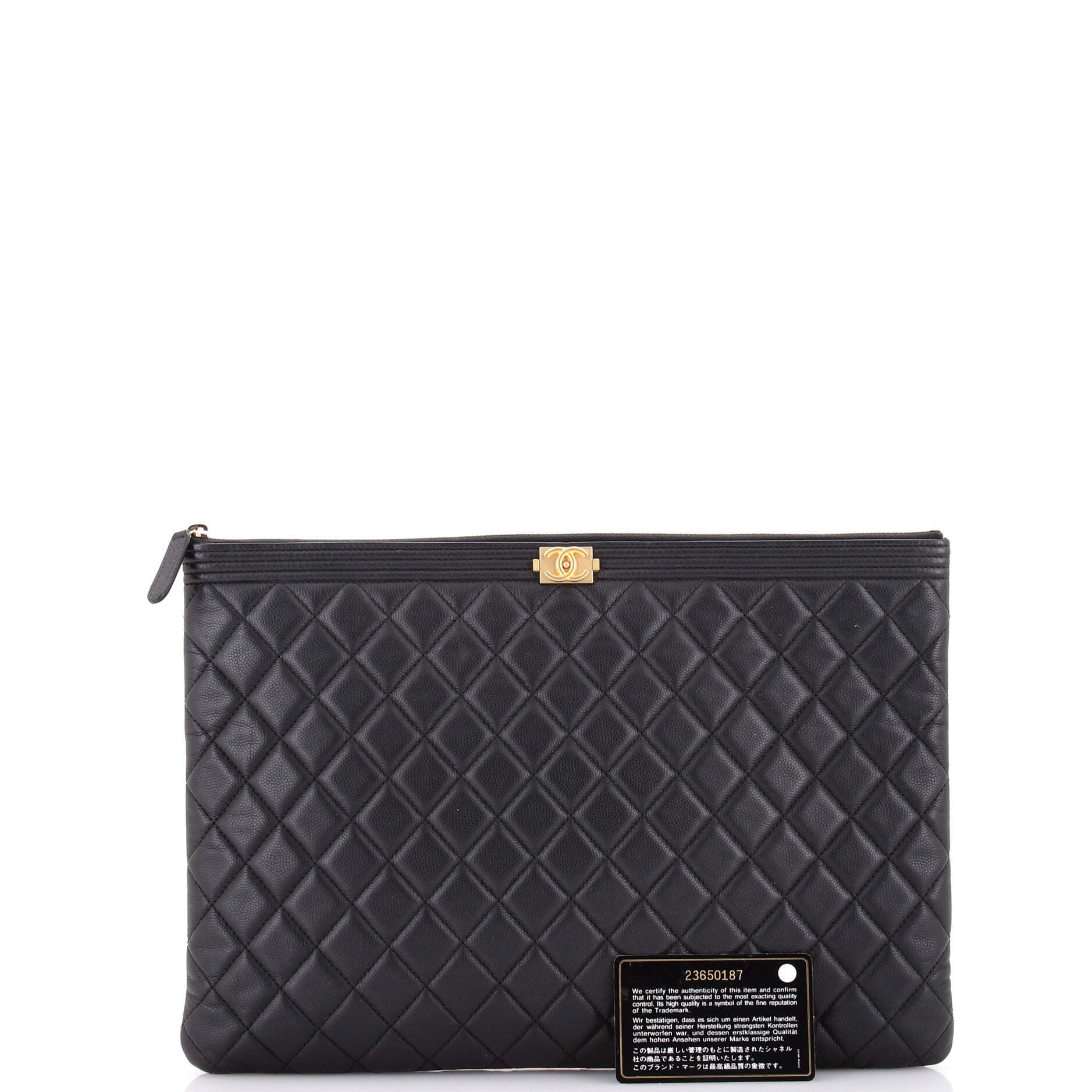 Boy O Case Clutch Quilted Caviar Large