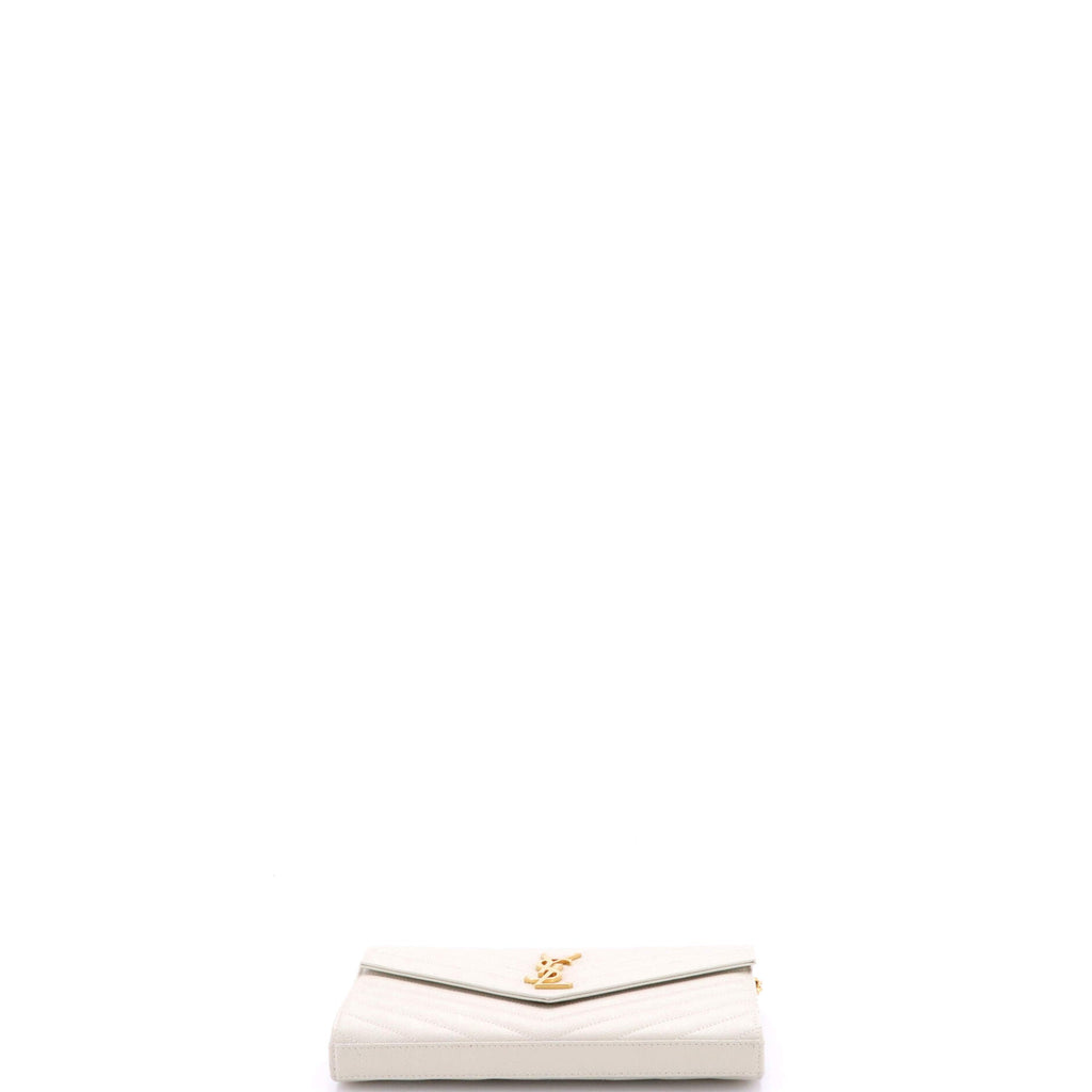 Classic Monogram Wallet on Chain Matelasse Chevron Leather Medium