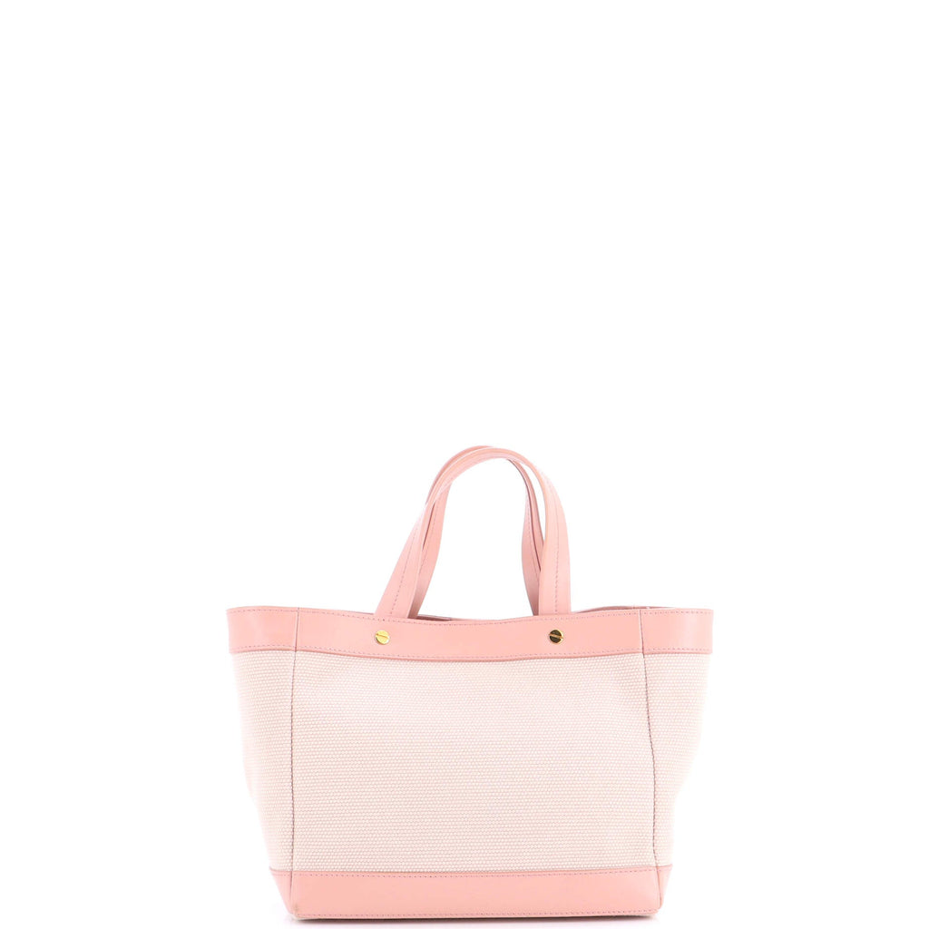 T Screw Tote Canvas with Leather Mini