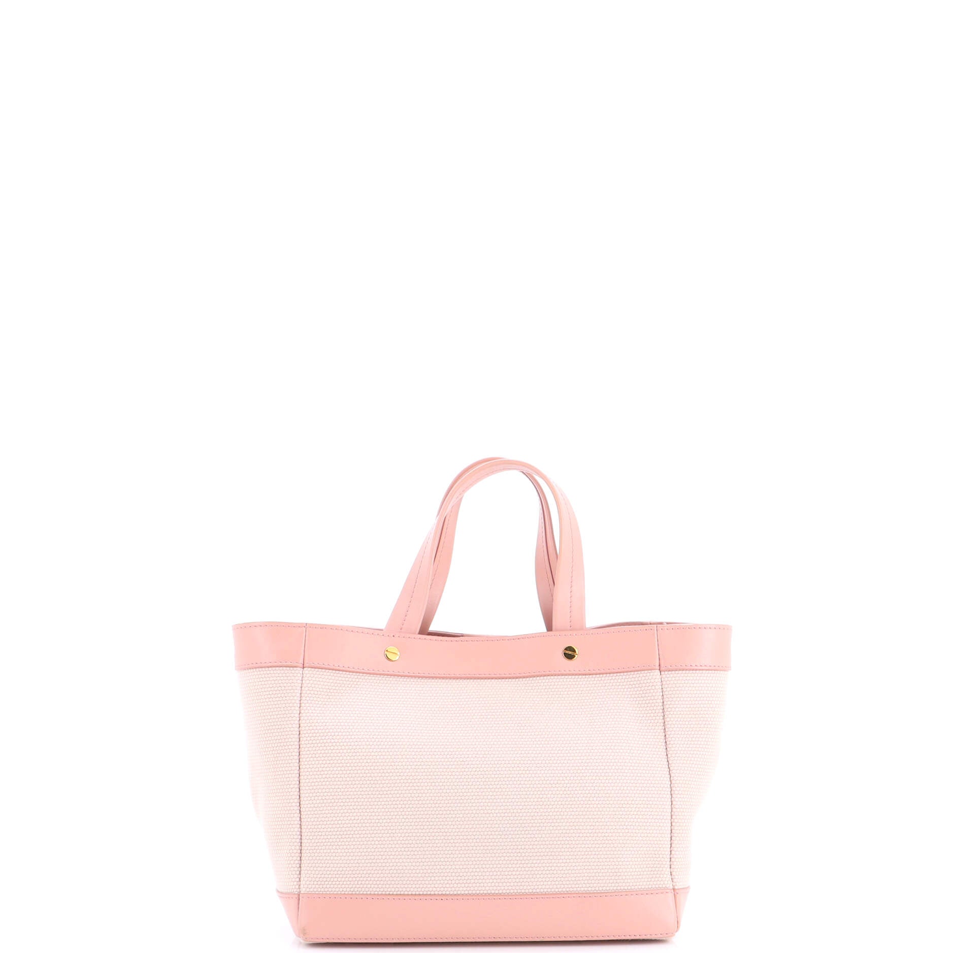 T Screw Tote Canvas with Leather Mini
