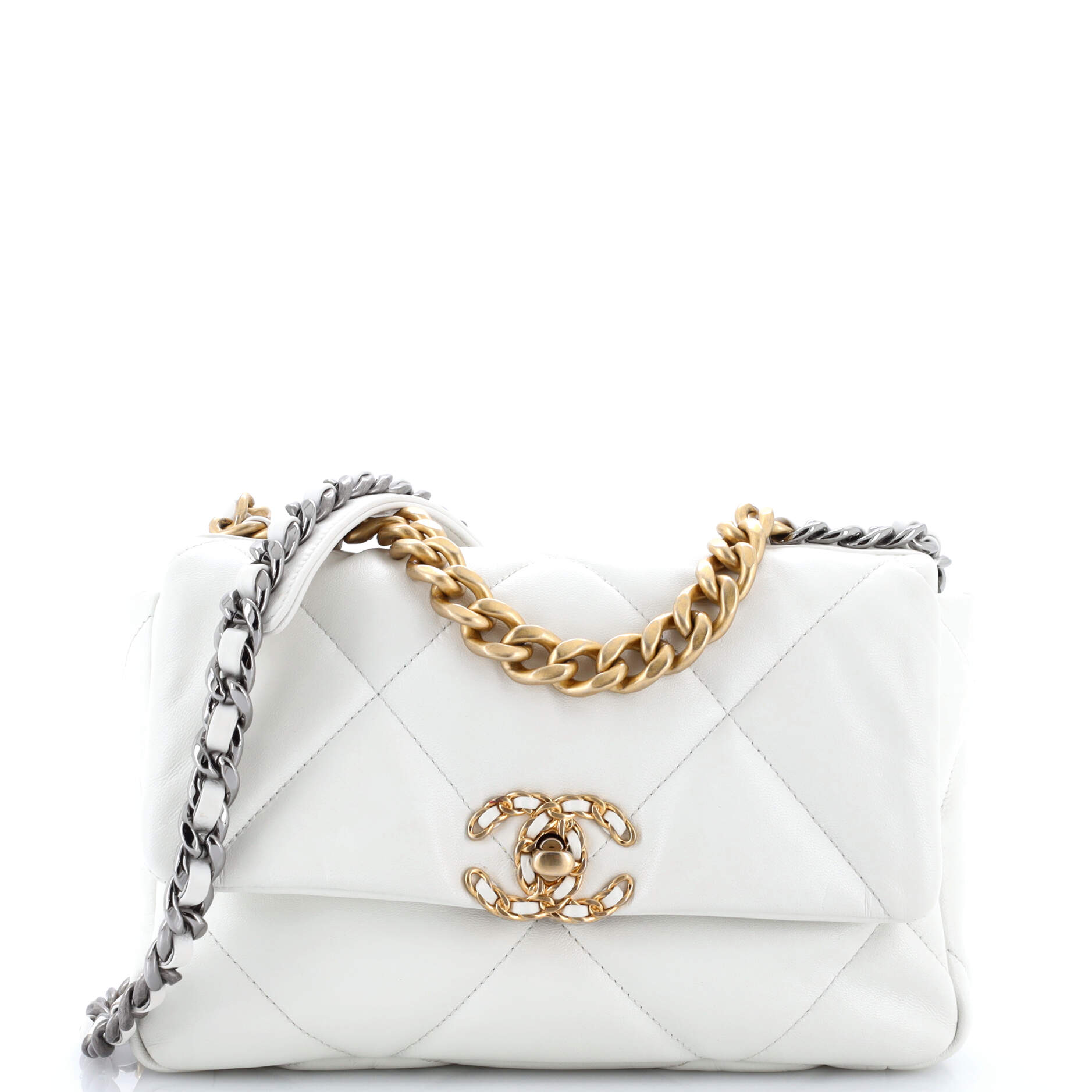 19 Flap Bag Quilted Leather Medium