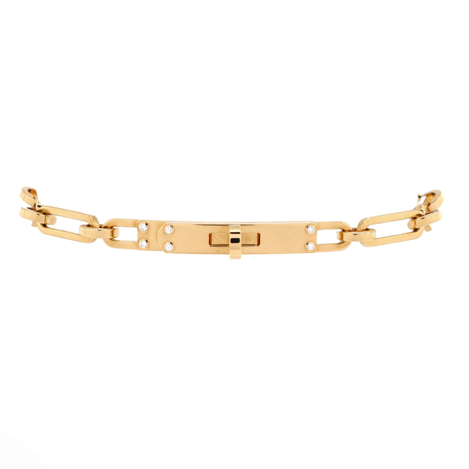 Kelly Chaine Bracelet 18K Yellow Gold with Diamonds Small