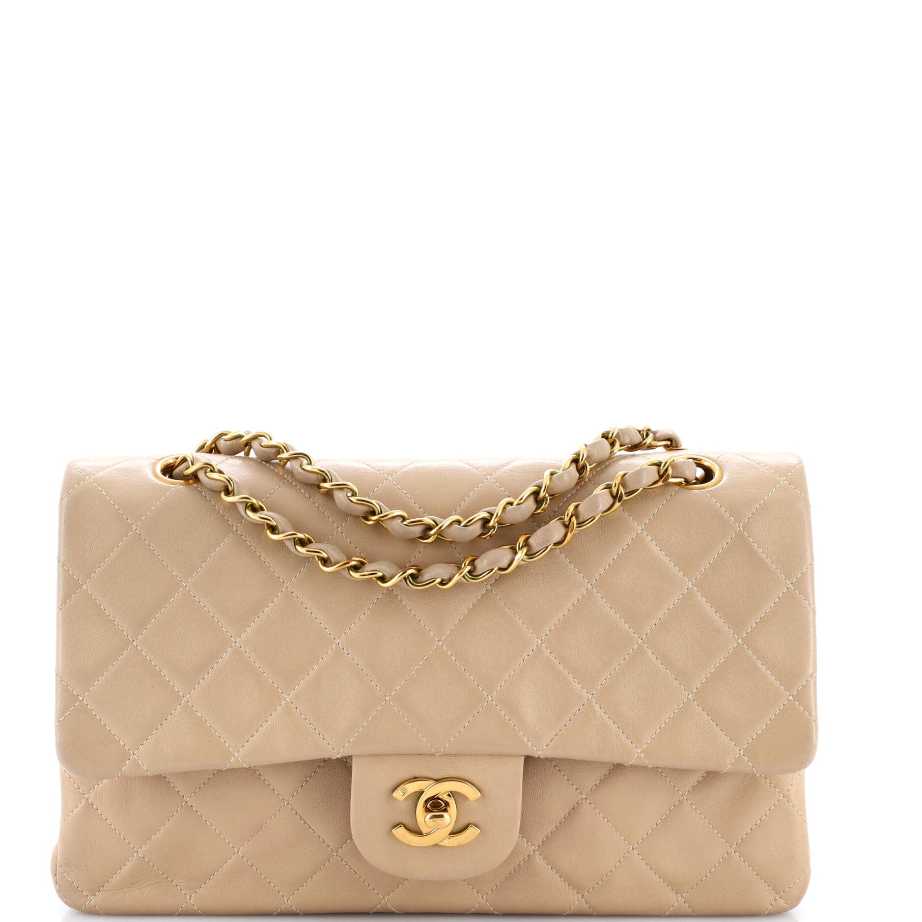 Vintage Classic Double Flap Bag Quilted Lambskin Medium