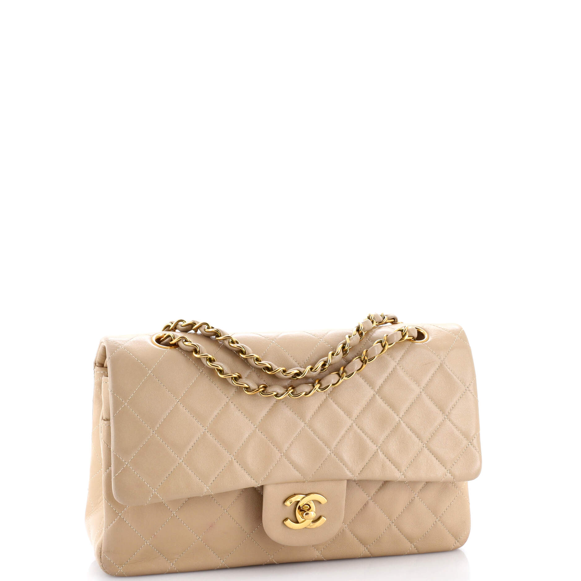 Vintage Classic Double Flap Bag Quilted Lambskin Medium