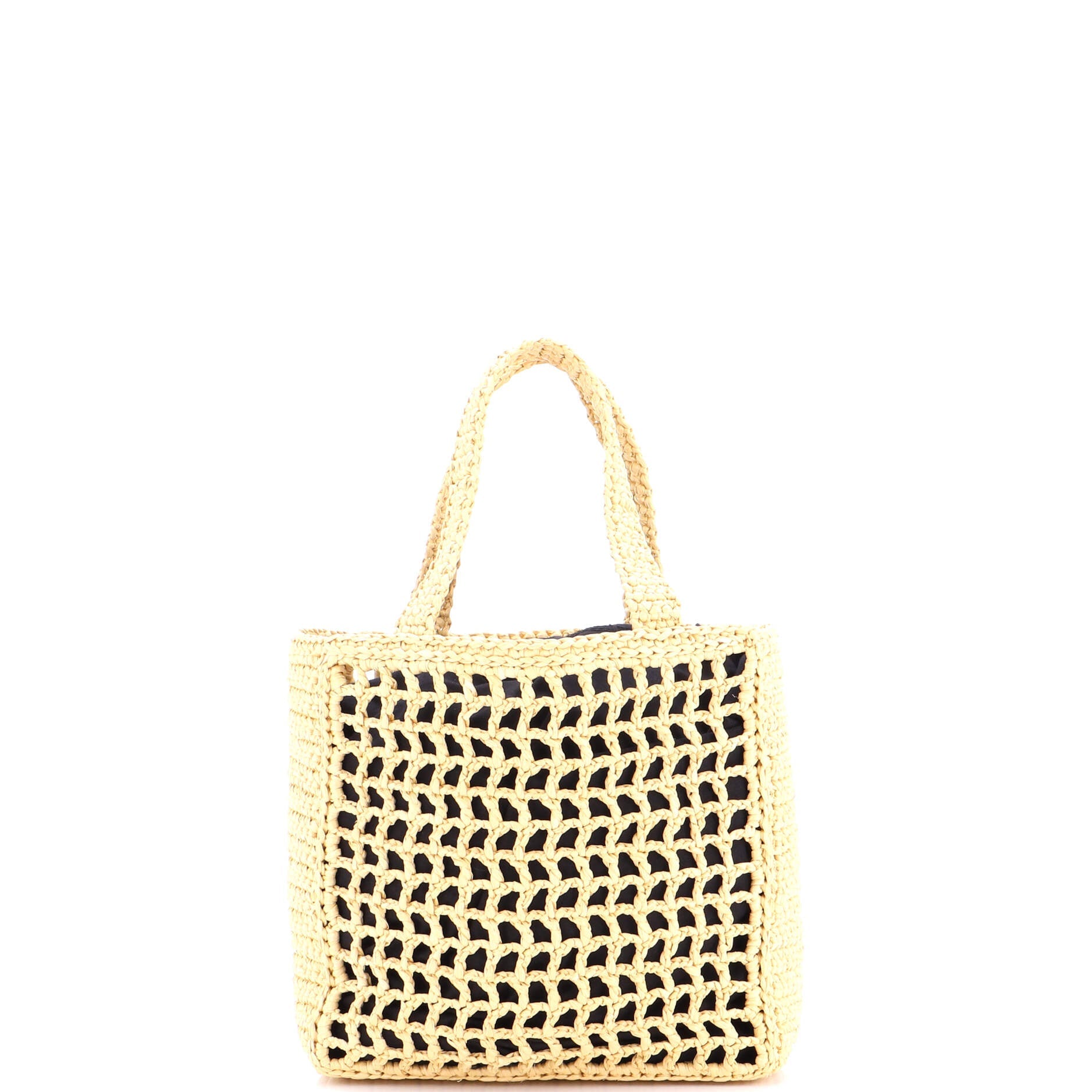 Triangle Logo Open Tote Raffia Small