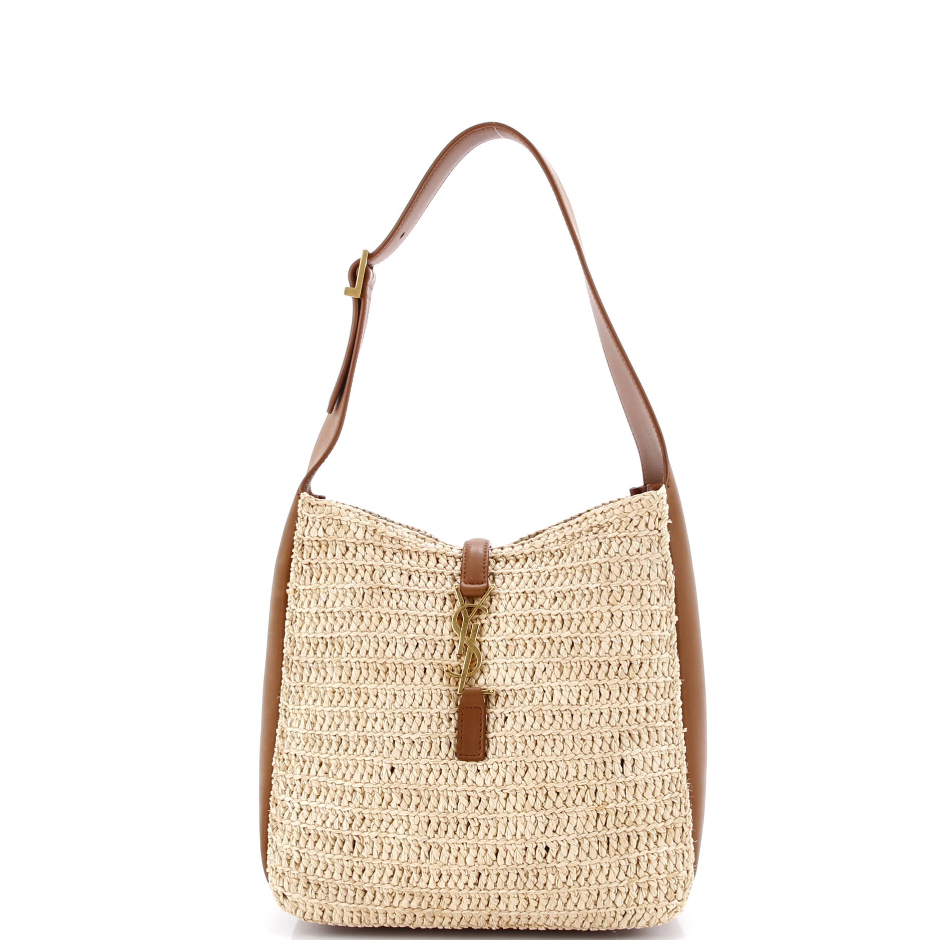 Le 5 a 7 Supple Hobo Raffia and Leather Small