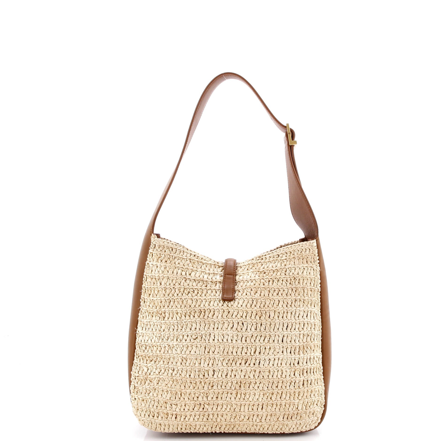 Le 5 a 7 Supple Hobo Raffia and Leather Small