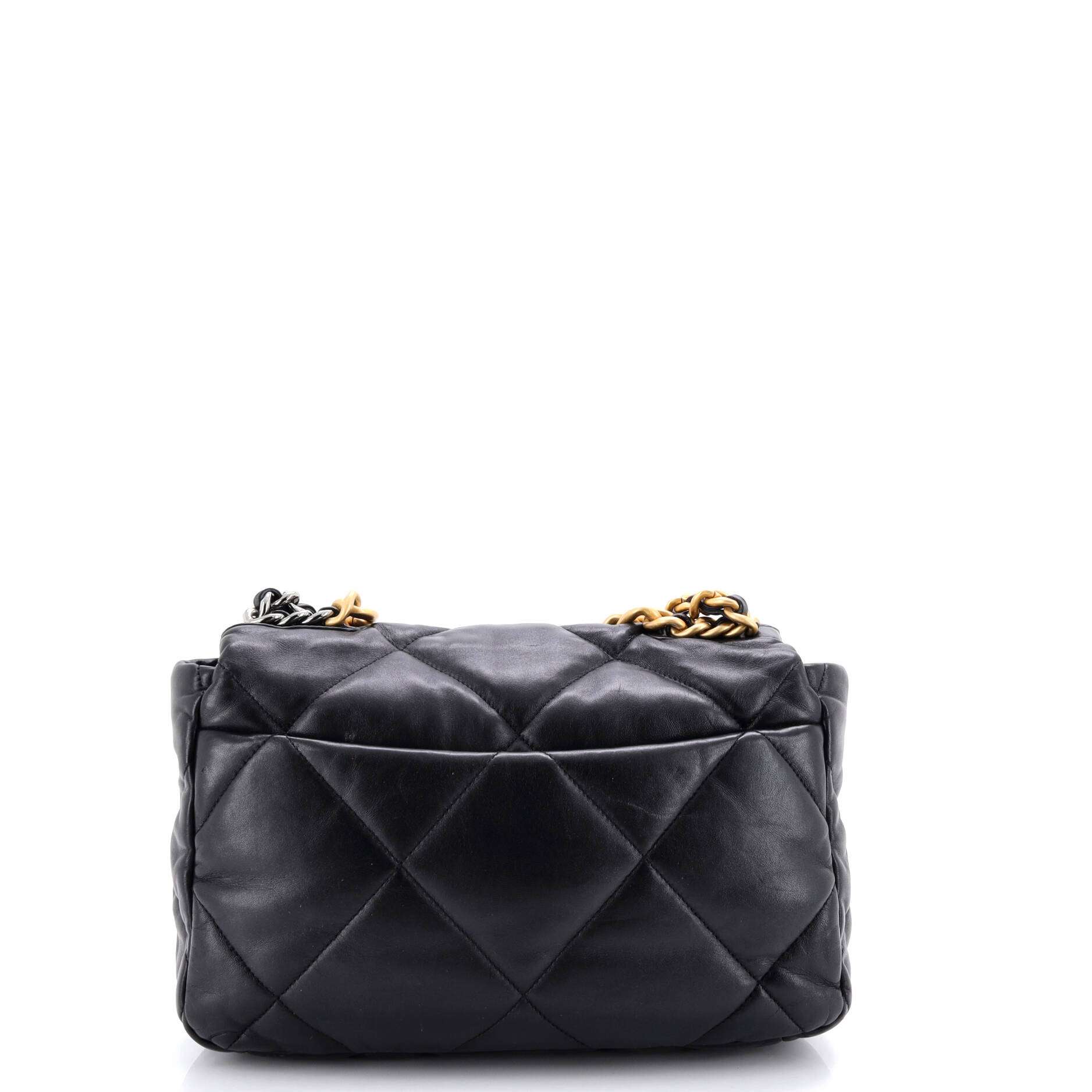 19 Flap Bag Quilted Leather Large