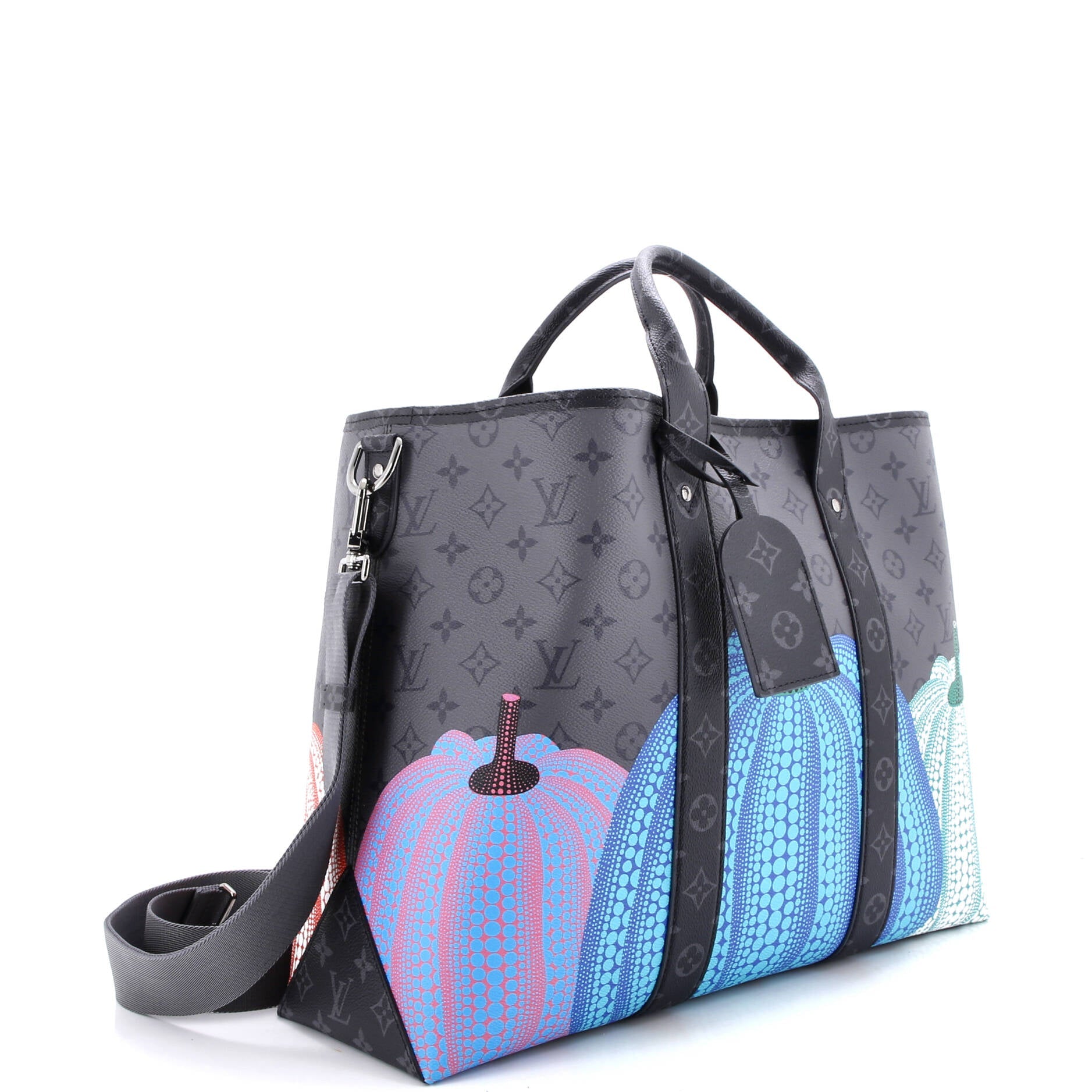 Weekend Tote Yayoi Kusama Pumpkins Reverse Monogram Eclipse Canvas GM