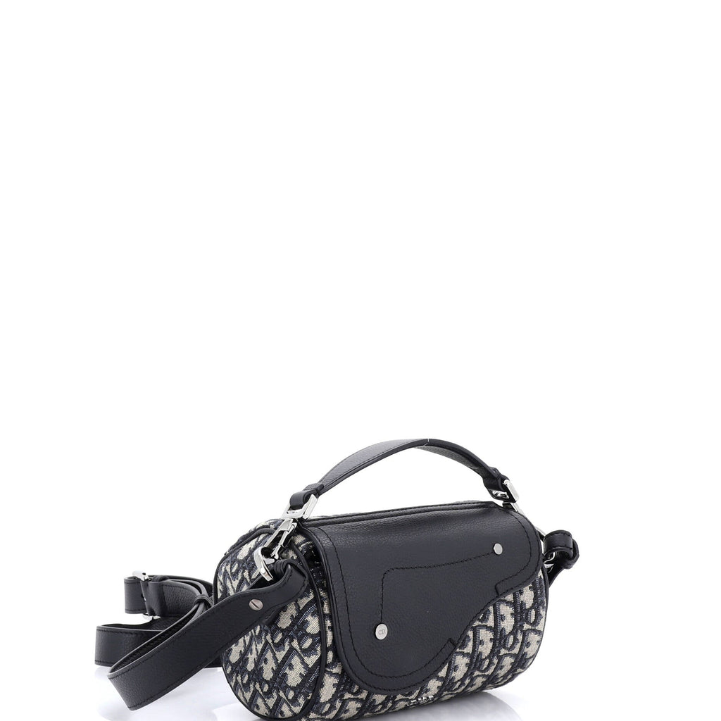 Roller Flap Messenger Bag Oblique Canvas with Leather Mini
